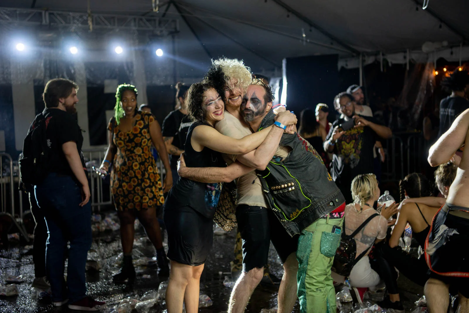 Fans hug each other after Insane Clown Posse's performance (June 29, 2018)