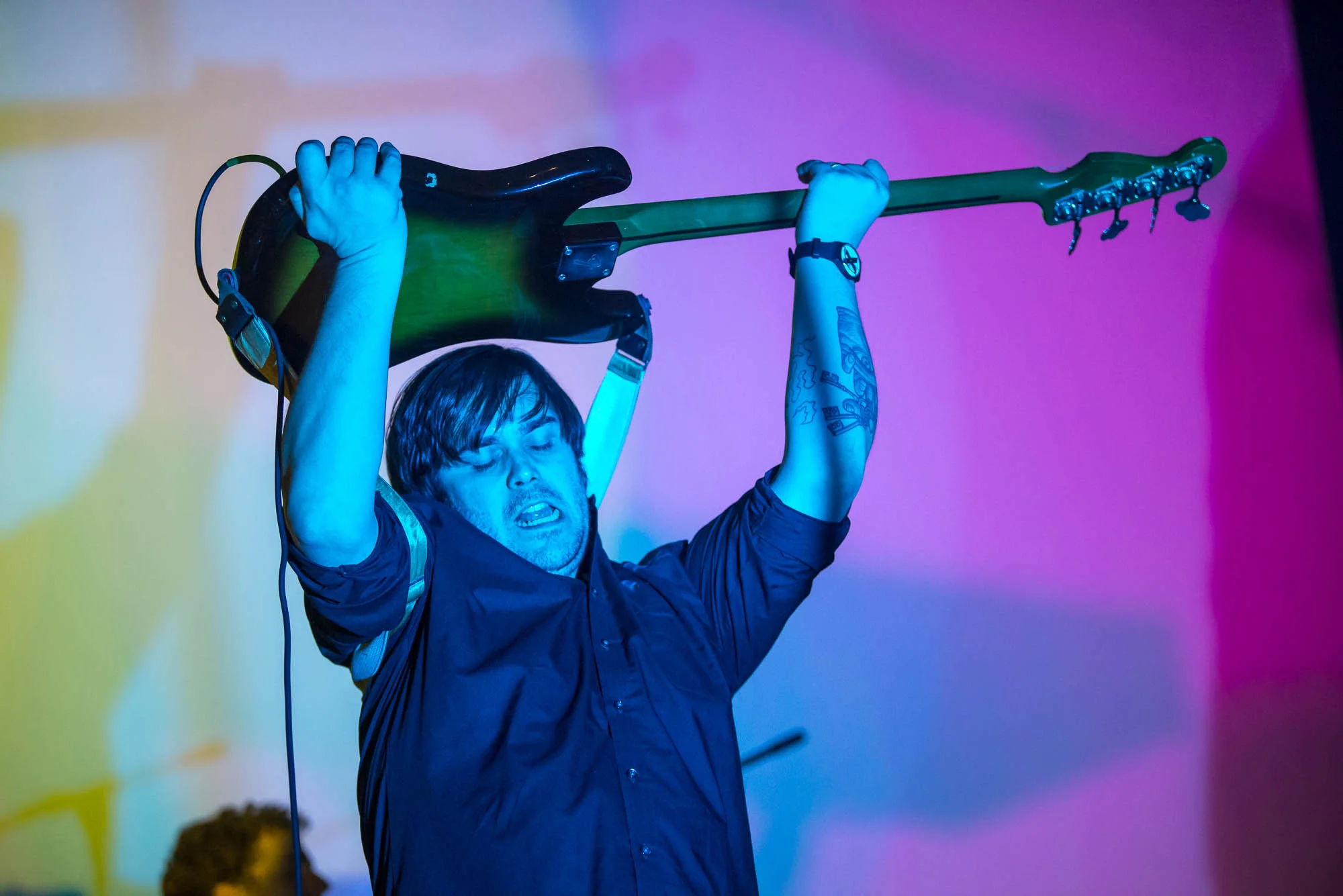 Sean Yeaton of Parquet Courts at Hammerstein Ballroom on Saturday, December 8, 2018.