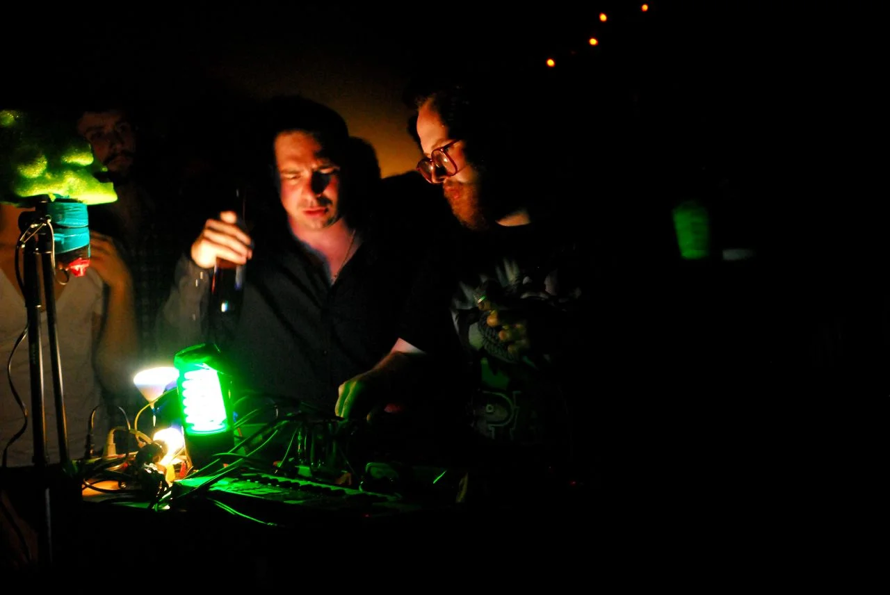 Dan Deacon sets up before his performance at the Copycat Annex in Baltimore, MD on Saturday, April 19, 2008.
