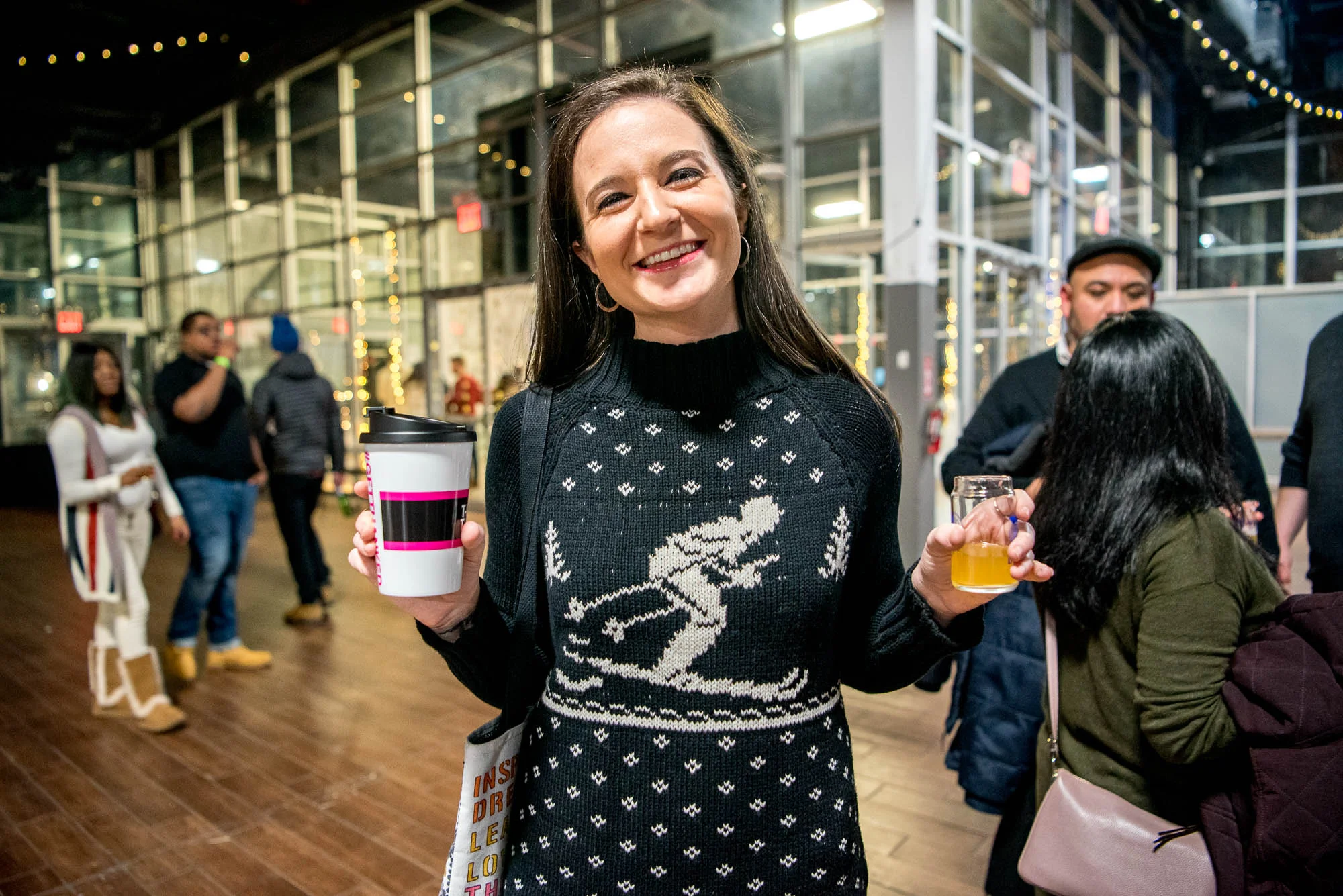 Portrait of a woman in a winter sweater at Winter Warmer on Saturday, February 2, 2019.