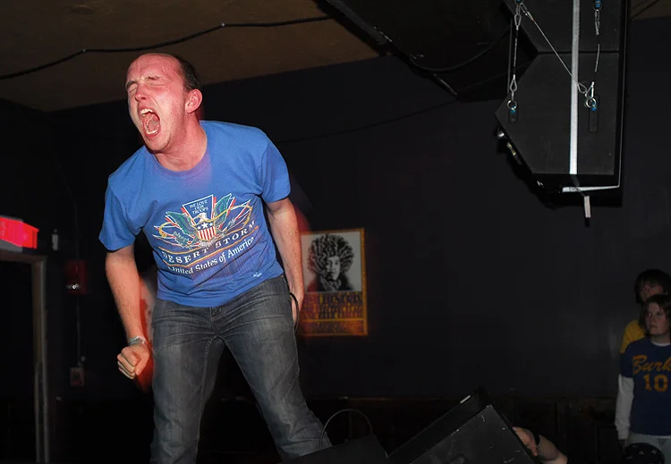 Nolen Strals of Double Dagger performs at the Rock and Roll Hotel in Washington, DC on Friday, April 18, 2008