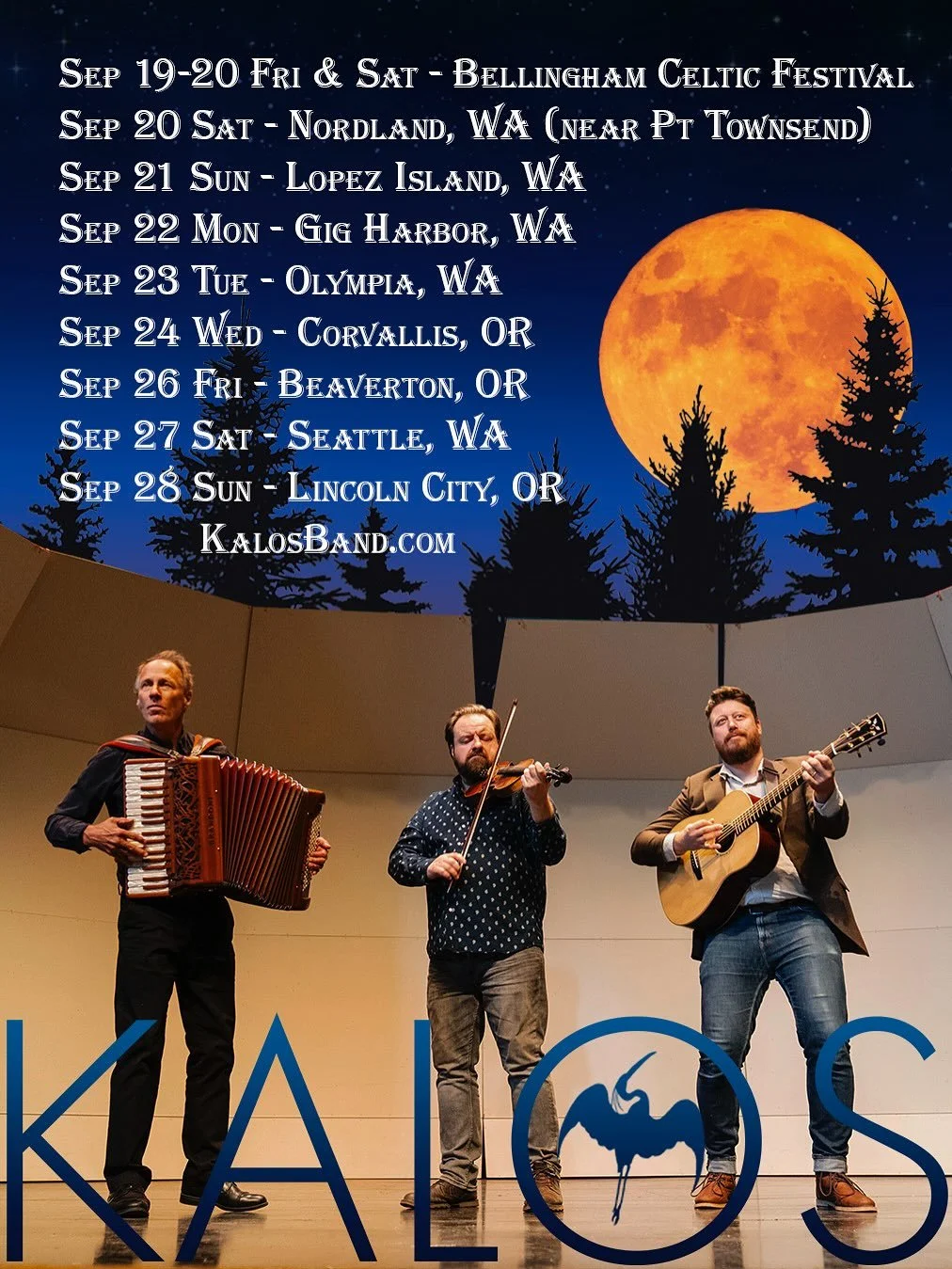 We&rsquo;re back on the road this weekend! Looking forward to returning to one of our favorite parts of the world.

- Nordland is sold out
- Gig Harbor early show is sold out, second show added at 8:30pm

#kalosband #pnw #trad #livemusic #folkgood #f