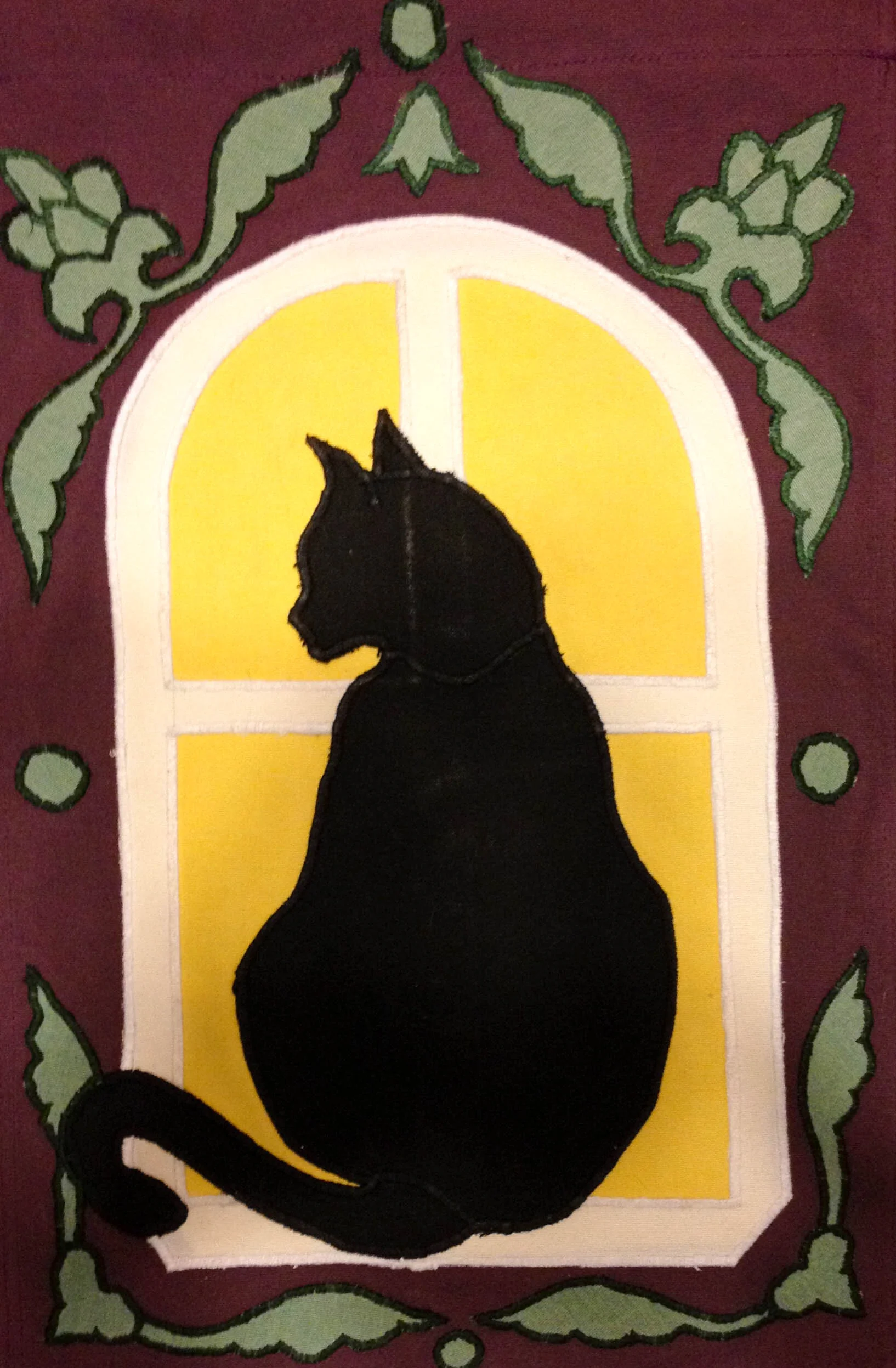 Canvas Appliqued Cat