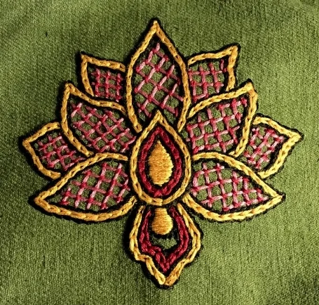 Detail of Embroidered Yoga Bag