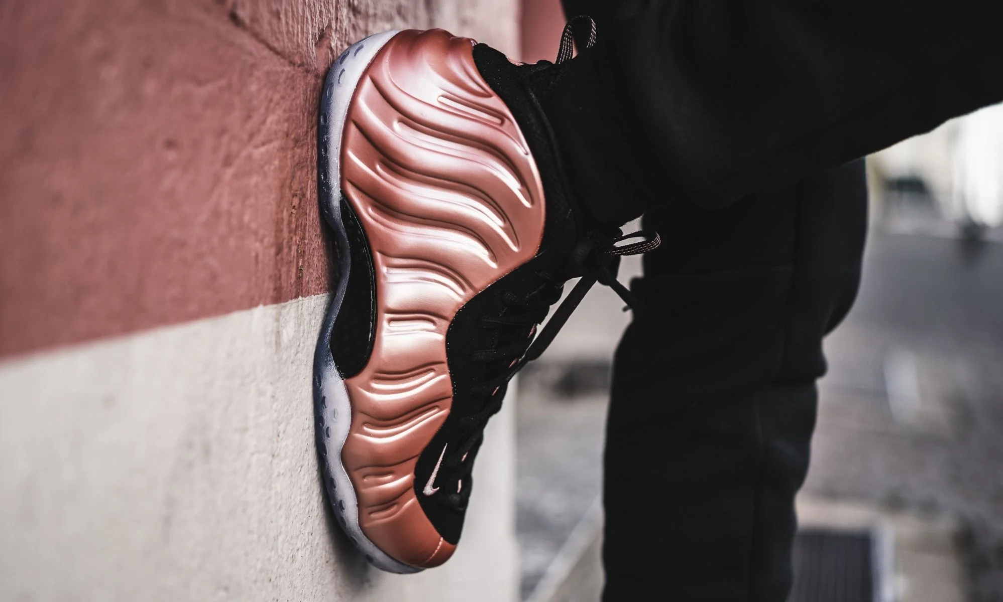 foamposite elemental rose on feet