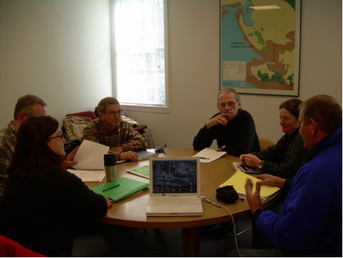 MOU II Working Group is meeting every two weeks. Meeting locations are intentionally alternated, between Cape Cod National Seashore Headquarters and town halls in Truro and Wellfleet. From left: Hillary Greenberg; Rex Peterson; John Portnoy; Gary palmer; Carrie Phillips; Gordon Peabody