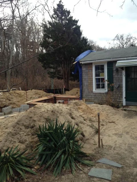 Excavation area and foundation for addtion.