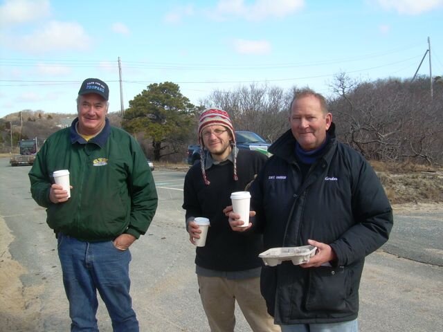 Town DPW Director Paul Morris and Safe Harbor workers take a well deserved break 