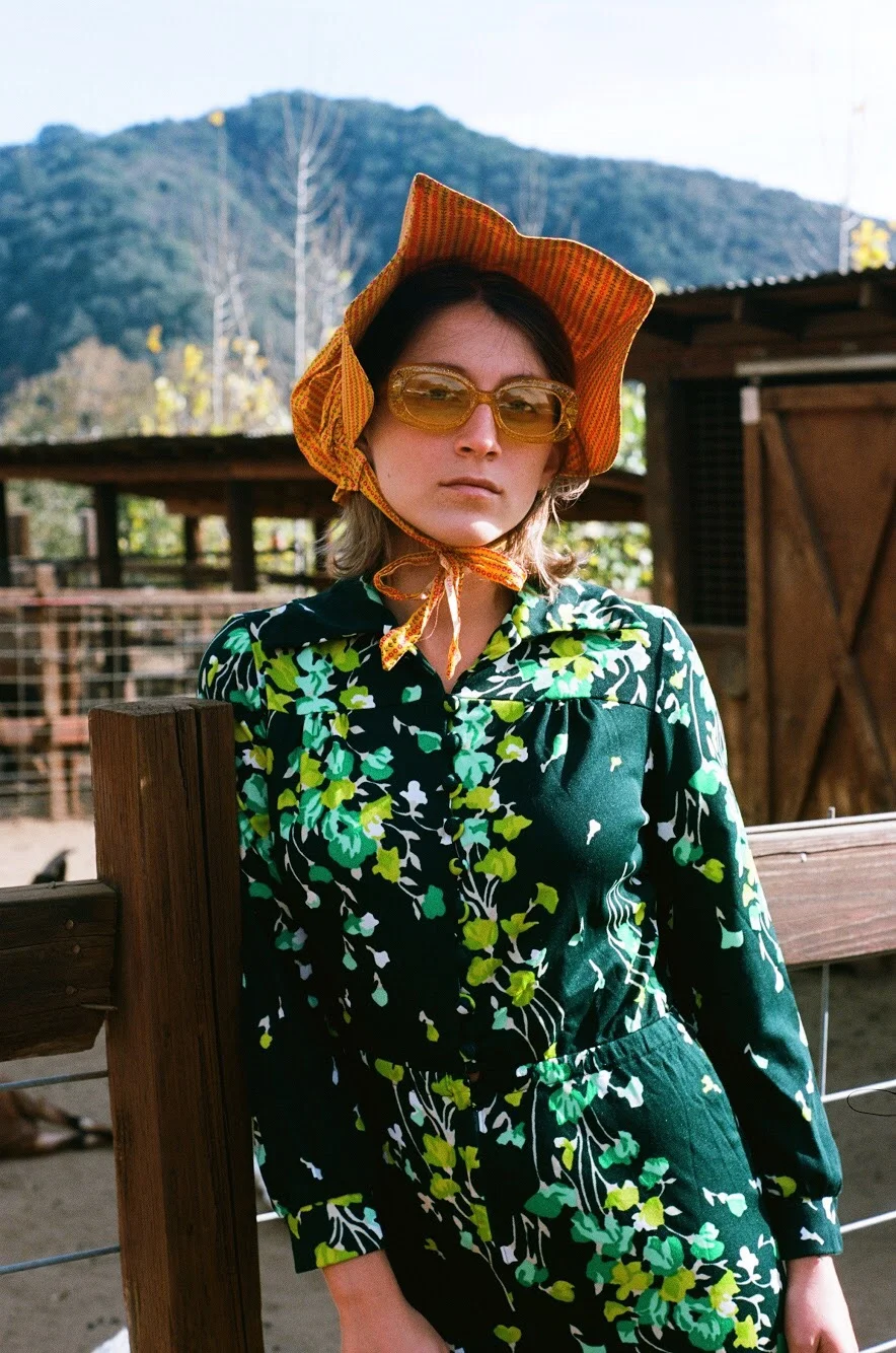 Vintage 1970s Handmade Floral Printed Polyester Jumpsuit