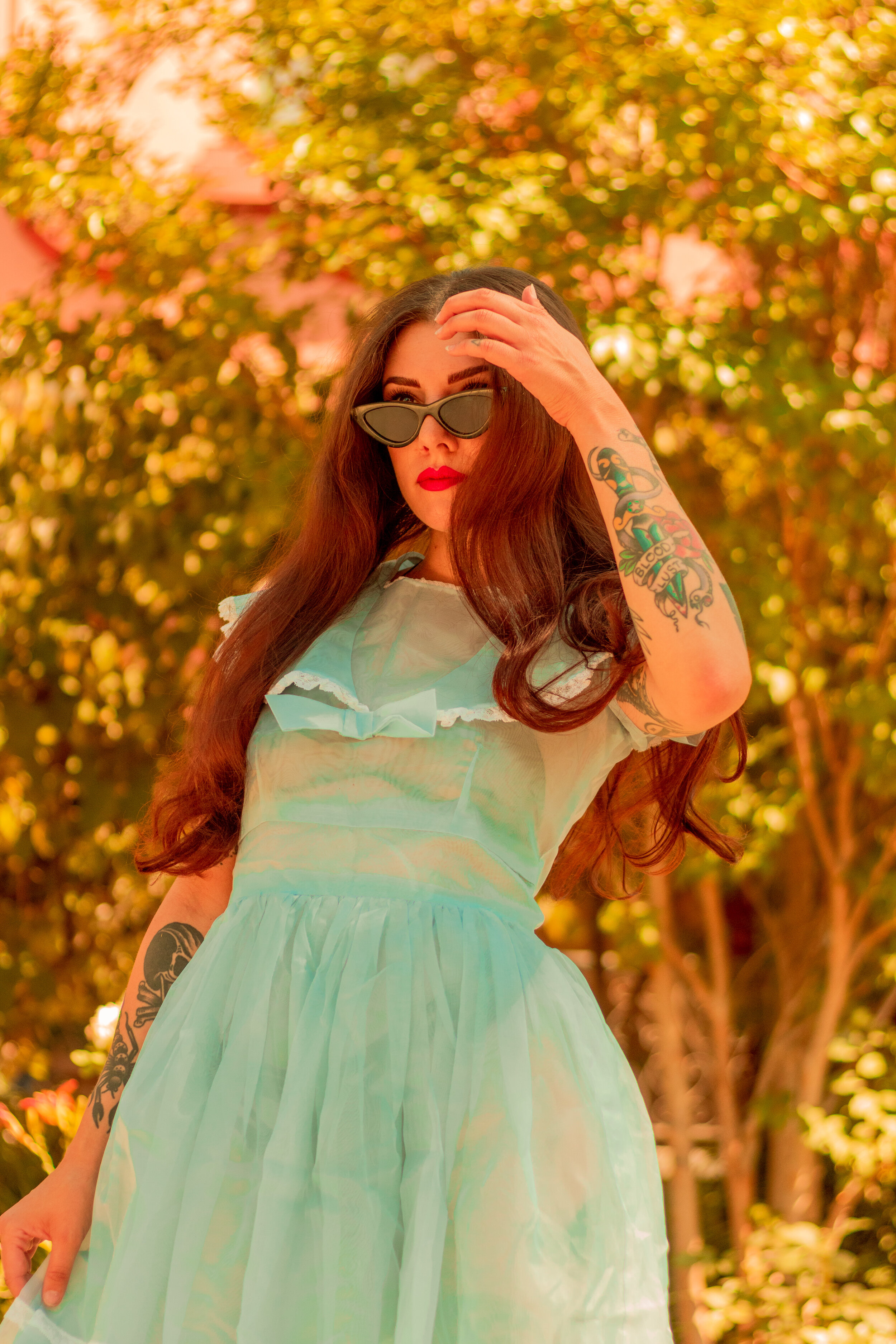 Vintage 1950s Blue Babydoll Sheer Nylon Dress by Little Star