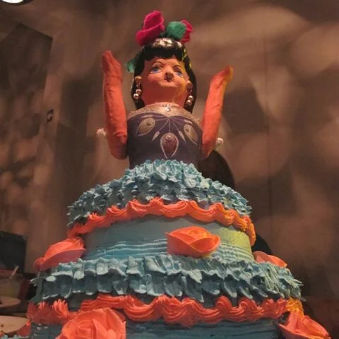 Sandra's 60th birthday fiesta -- the actual birthday cake, by master pastry chef Vera Khrolenok from Verintort Restaurant Photo ©2014 Macarena Del Rocio Hernandez