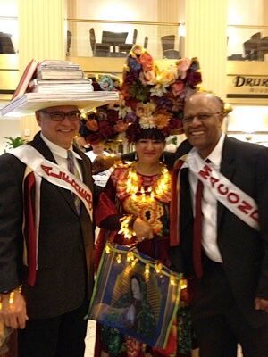 Roland Mazuca, Alfredo Cisneros Del Moral Foundation Director (left), Sandra, and Macondo member Reggie Young (right)
