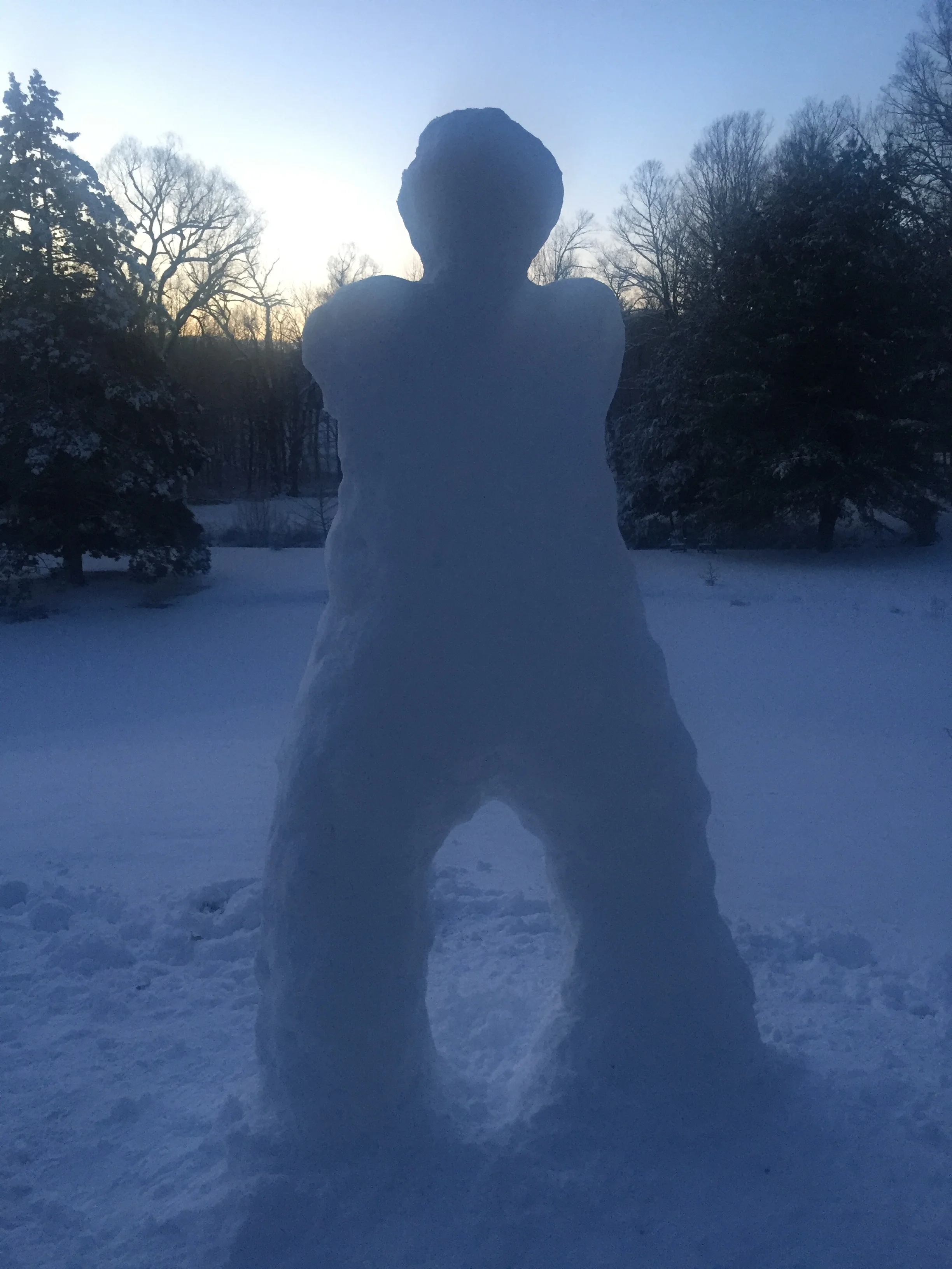Snow man I made with friends in Connecticut