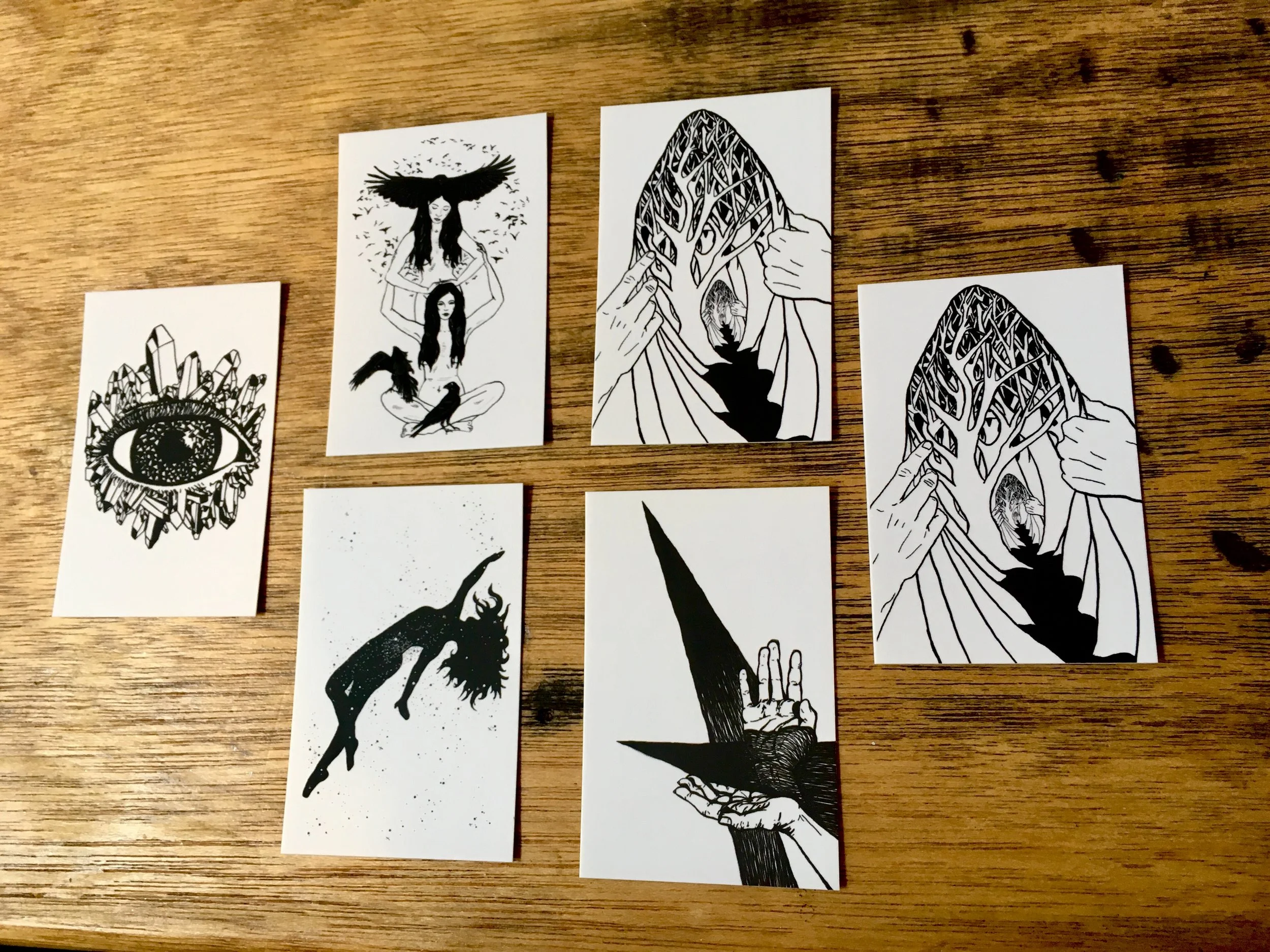My business cards are the closest I've come to seeing the deck published so far. I can relate to pulling The Hermit card twice!