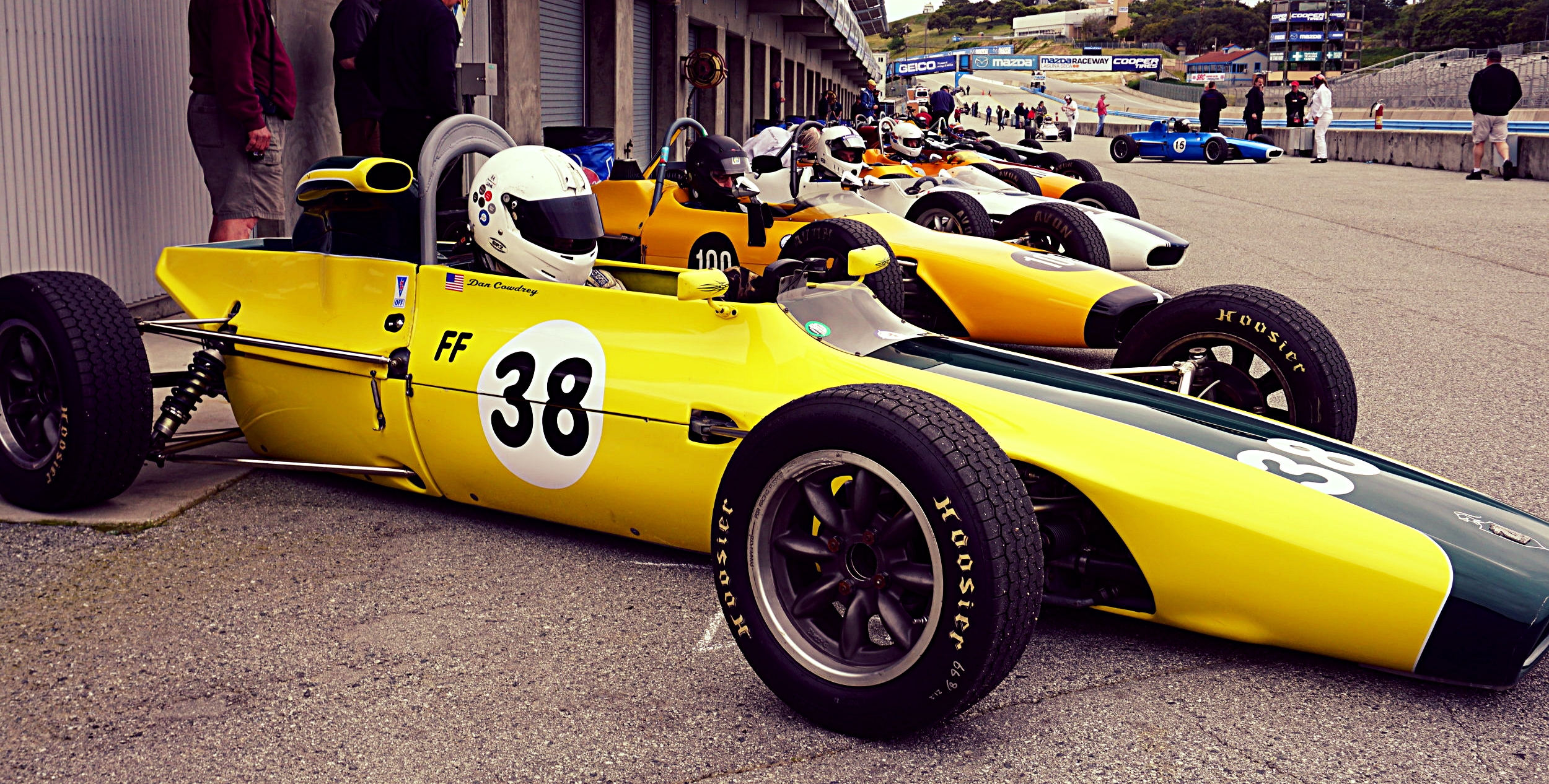 Dan Cowdrey lines up for the Saturday race
