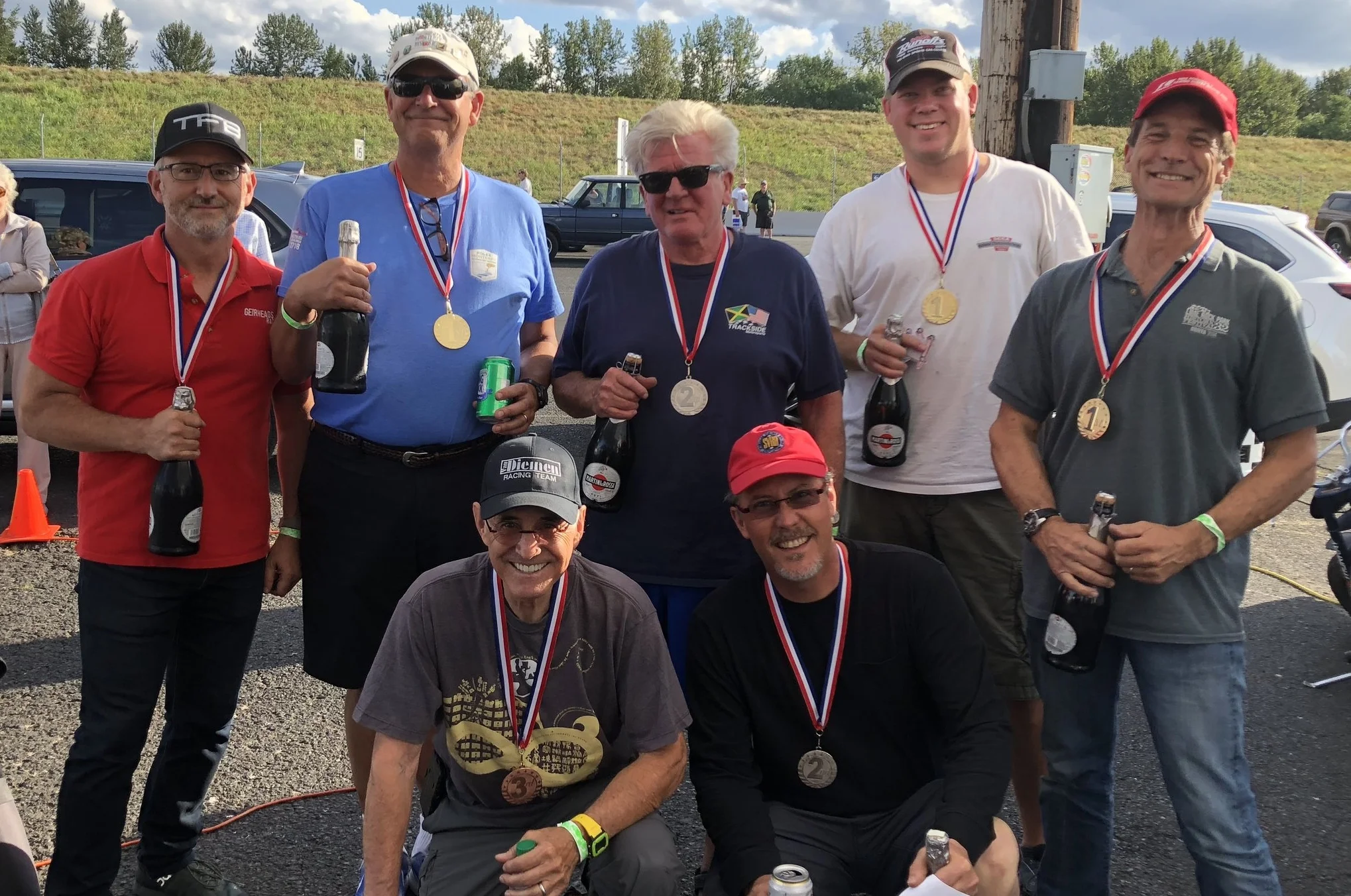 Back grow left to right, Andrew Wait, Neil Shelton, Tom Kreger, Quinn Posner, Art Hebert. Front row left to right, Don Stern, John Greeven