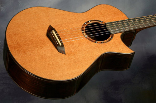 A Michael Bashkin Guitar Made with Lucky Strike Redwood Top