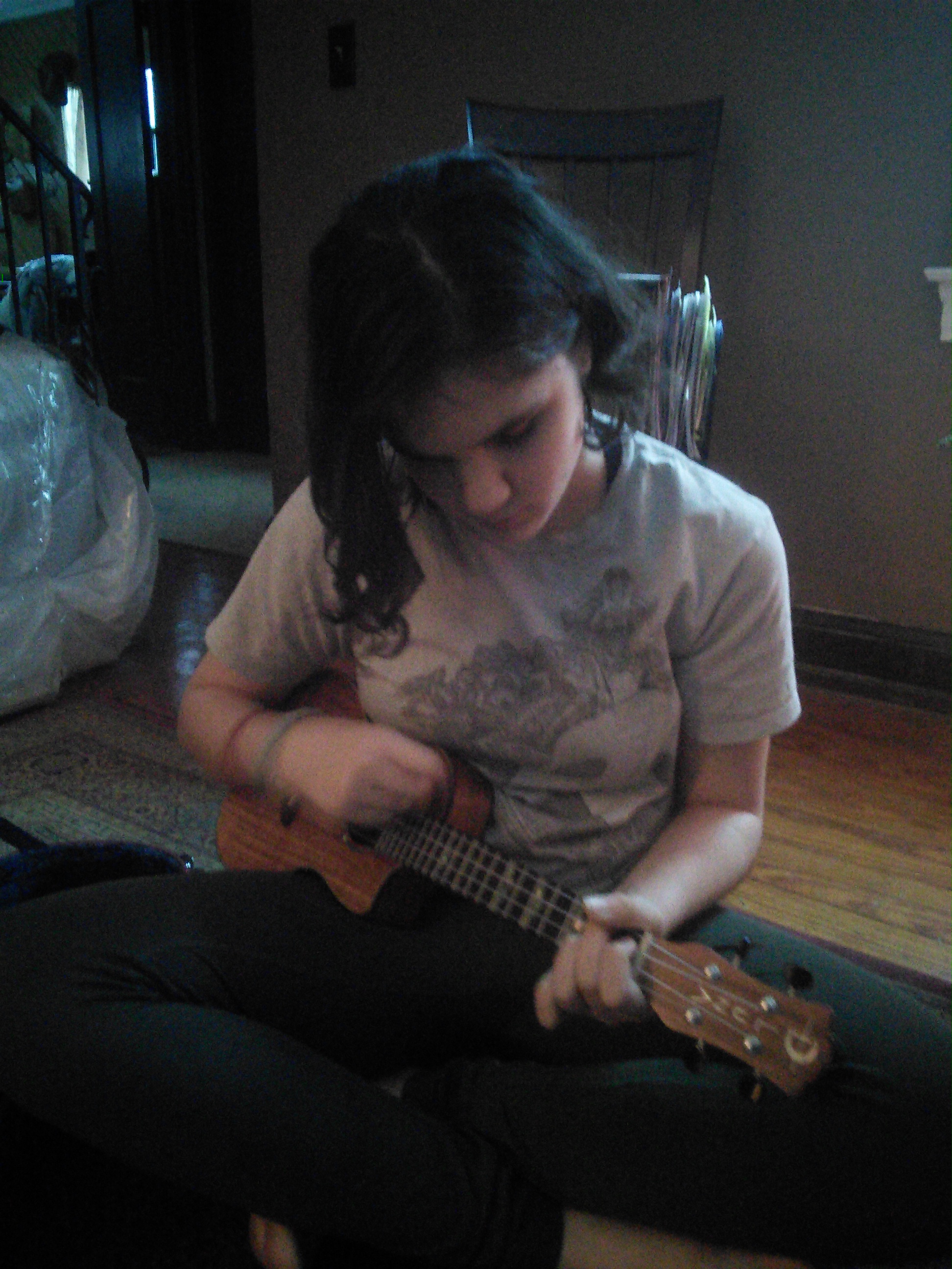 Eva Practicing, Which She Does Often!