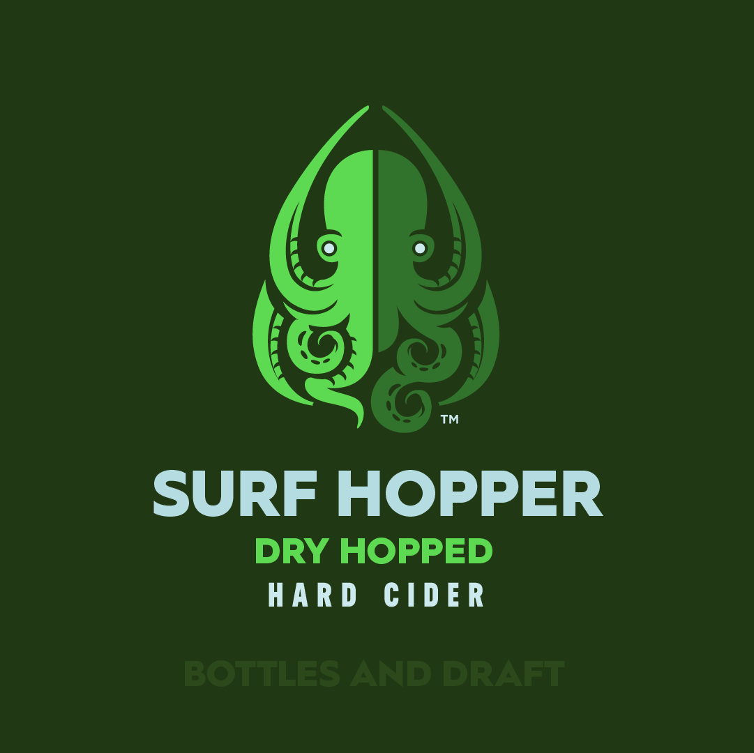 Inspired by our craft beer buddies, Surf Hopper is aggressively dry-hopped with Lemondrop Hops and bursting with bright citrus and herbal notes. Still gluten-free, we've created a cider for the IPA crowd.