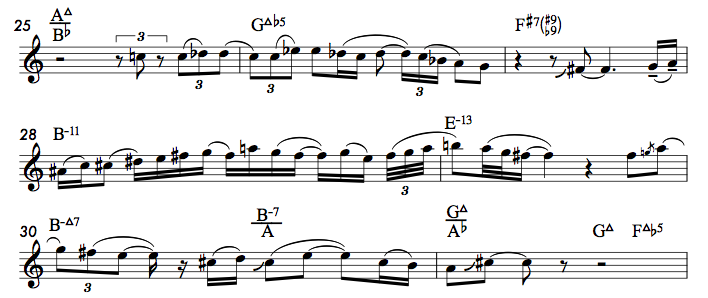 Excerpt from Zbigniew Seifert’s solo on Zal by Richie Beirach (©1976 Beirach Music)1