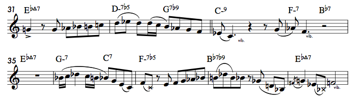 Excerpt from John Coltrane’s solo on I Hear A Rhapsody (©1940 Broadcast Music, Inc.)6