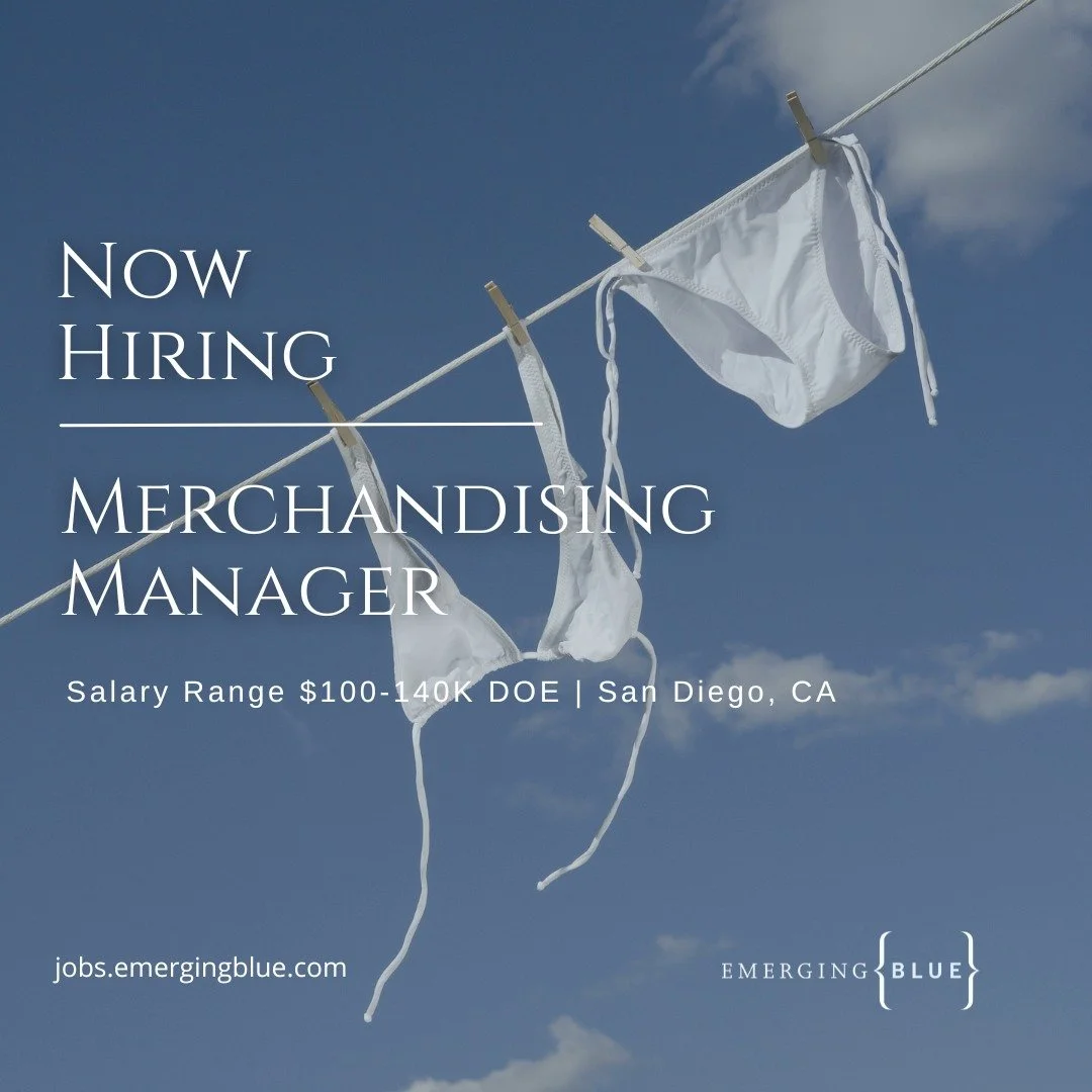 Our client, a growing swimwear brand based in San Diego, is looking for a Merchandising Manager to help shape seasonal strategy and elevate their swim and resort collections. This is a great opportunity for someone who loves blending creativity with 