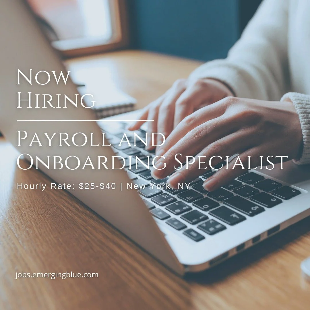 Our NY-based client is seeking a Temporary Payroll &amp; Onboarding Specialist to support accurate payroll processing and deliver a seamless onboarding experience for new hires across multiple states. This role partners closely with HR and hiring man