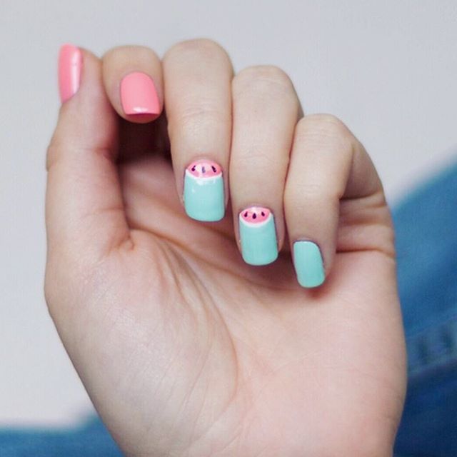 Tipsy Watermelons for a summer&rsquo;s night! 🍉💎 #CosmoNailBar #DFWNails