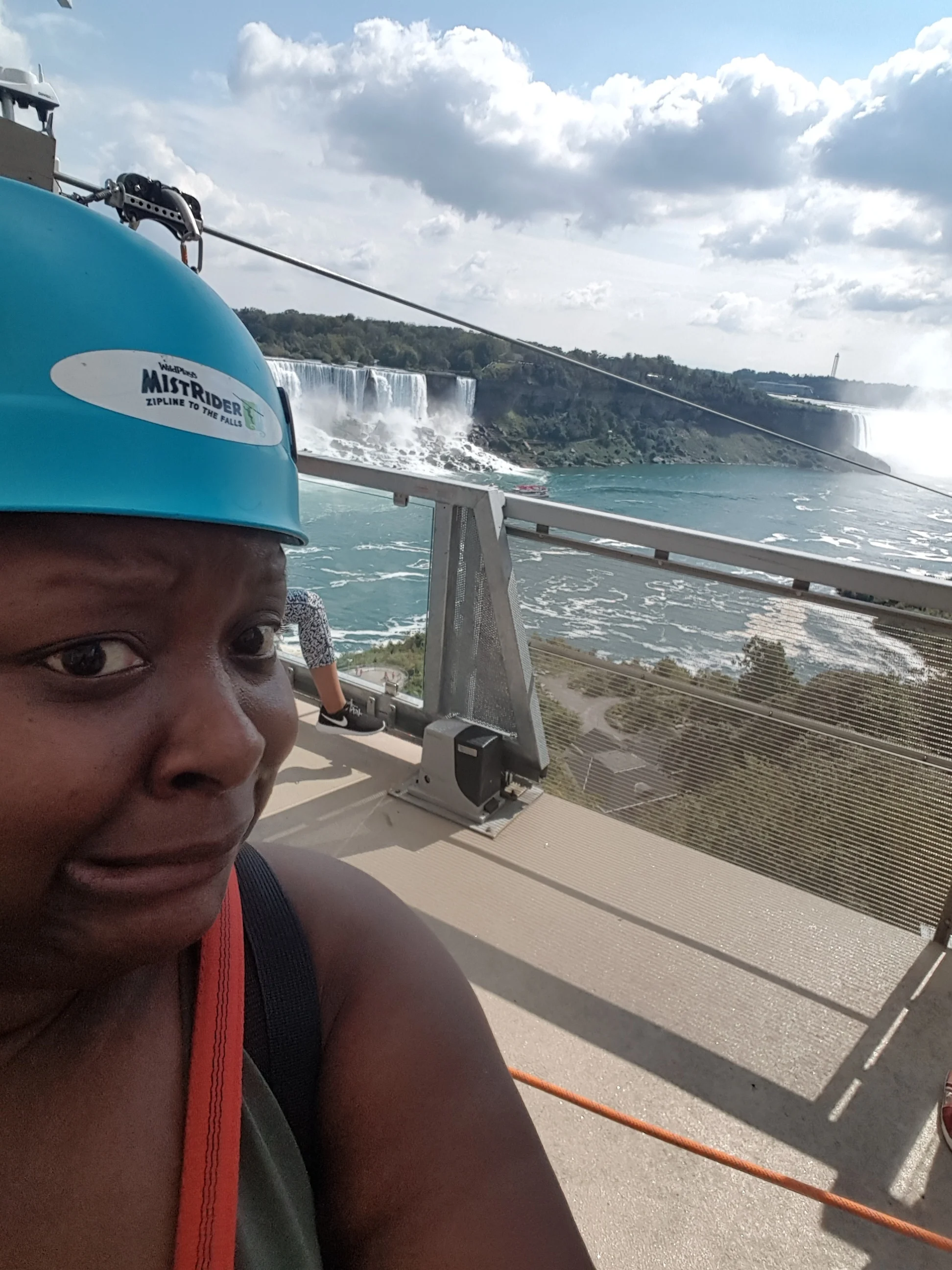 Having second thoughts about this whole zipline thing.
