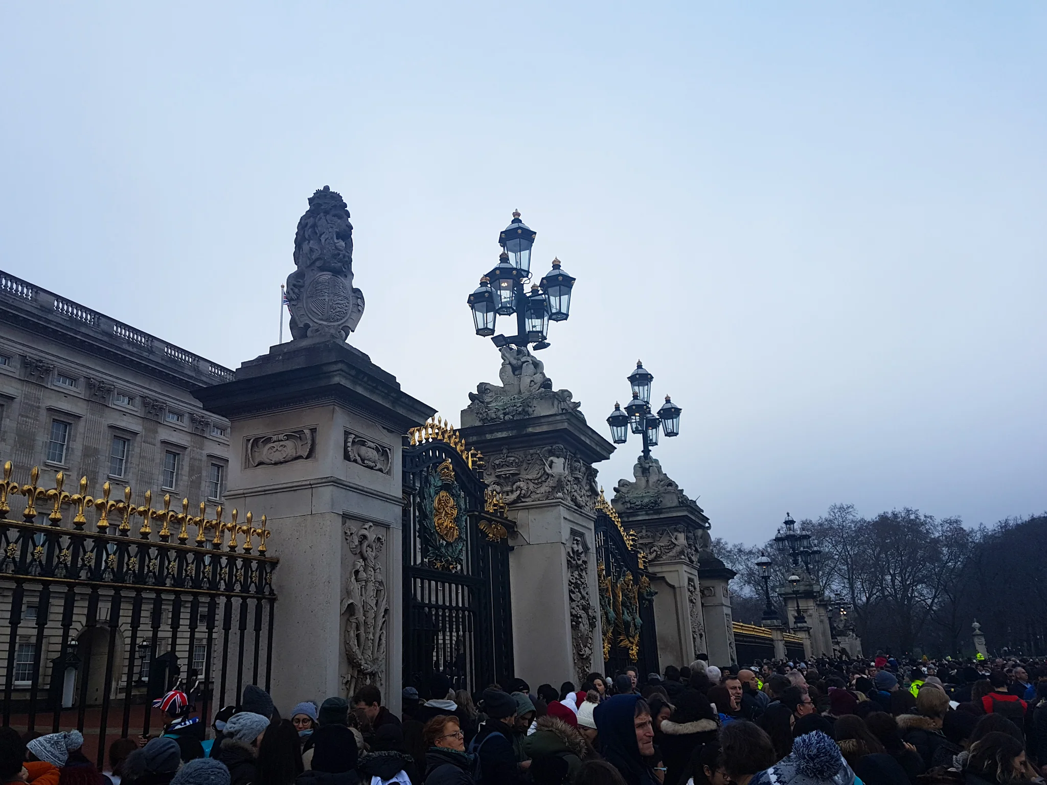 The crowd outside of Buckingham Palace. I was just waiting to see if Meghan Markle was going to come out and greet me! I sent her a few emails……
