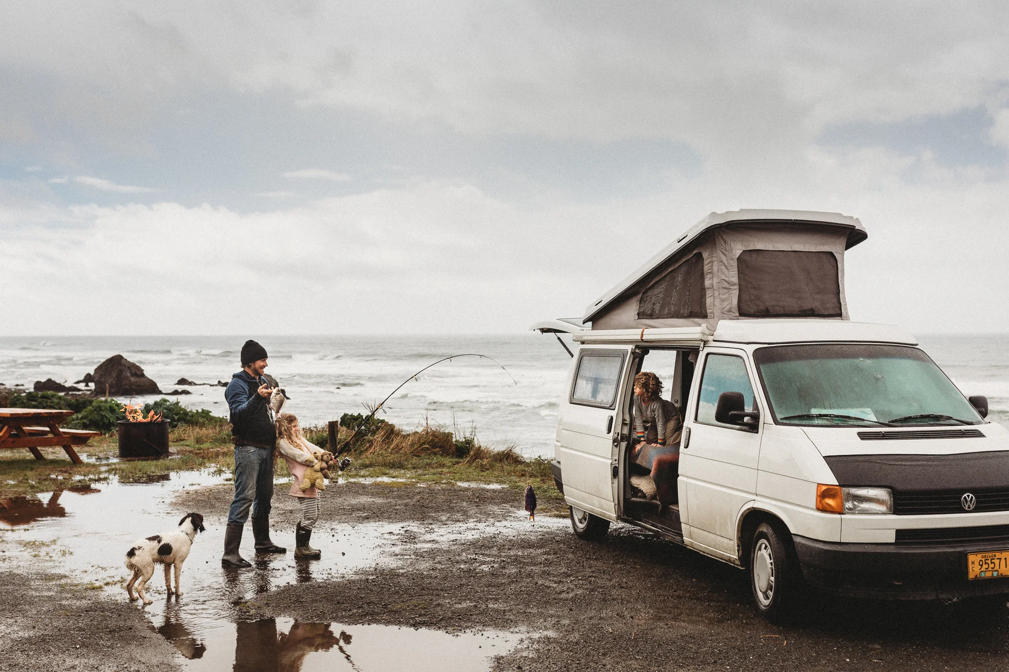 fishing on the oregon coast camper van.jpg