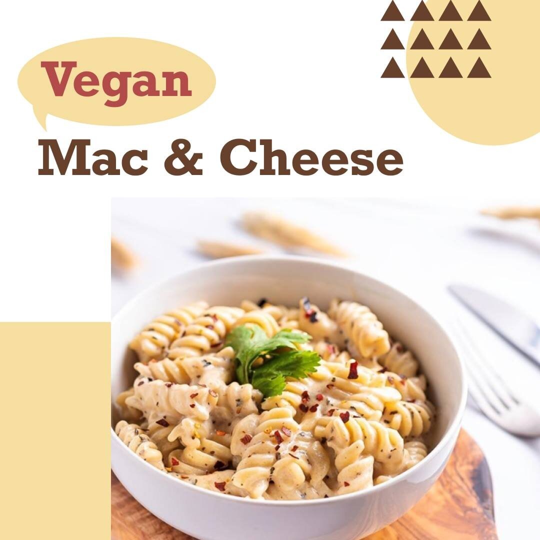 Whether you're a #vegan or lactose intolerant
(or just curious), here's a fun recipe to try out - Vegan Mac &amp; Cheese! Instead of cheese, we use #cashews, which gives a rich nutty flavor. It may not taste the same as normal mac &amp; cheese, but i
