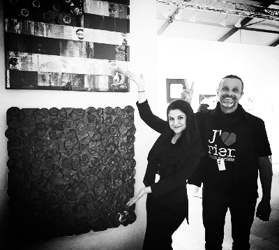 Neda having a great time leading VIP patron tours for her Client SCOPE International Contemporary Art Show during Miami Art Week. She is pictured here with Artist Sebastian "MrD" Boileau and his work. Peace!