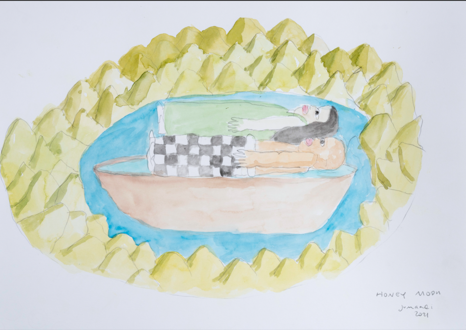 Jumaadi, Honey Moon, 2021, Watercolour on paper, 30 x 42 cm