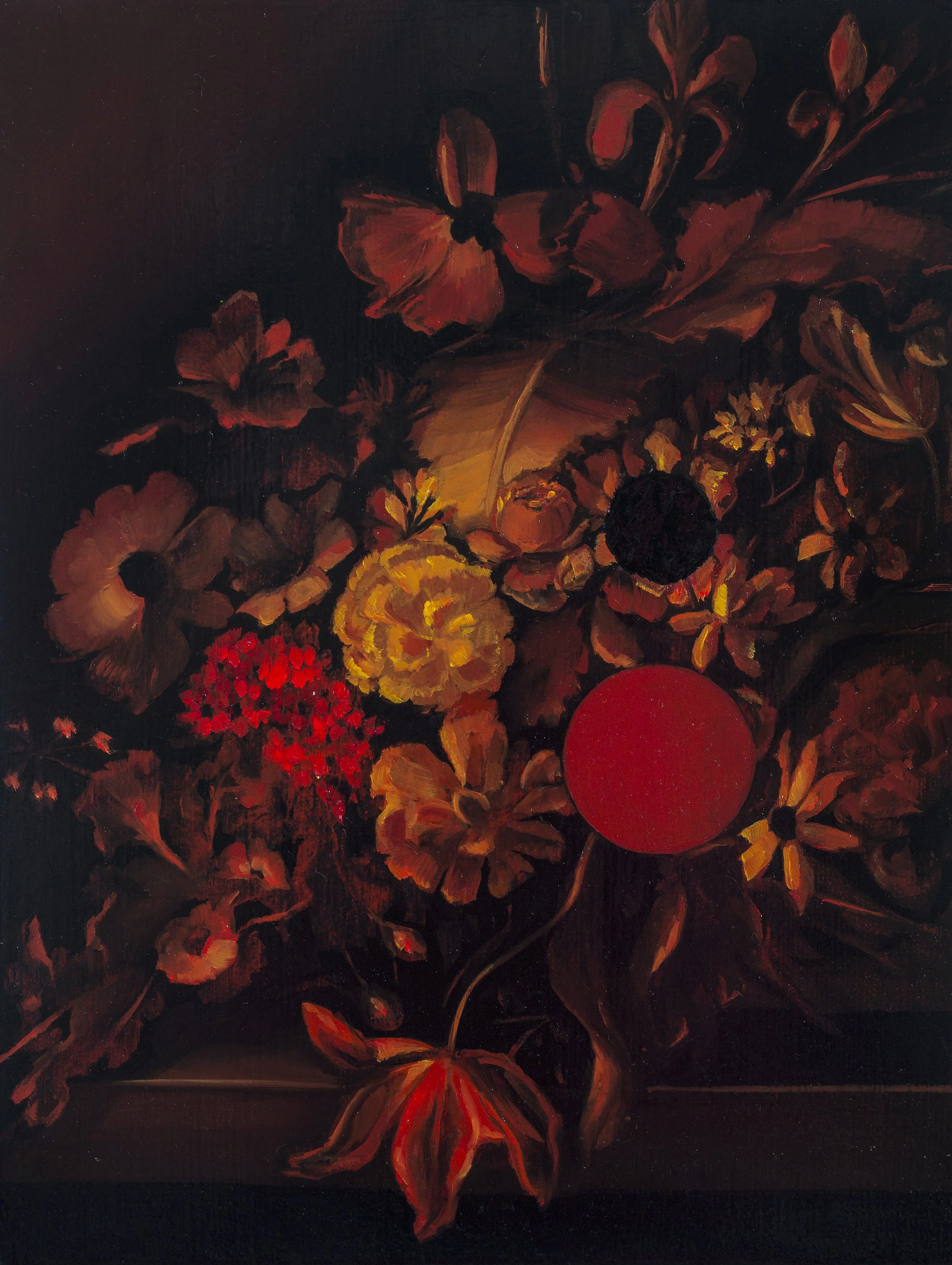 Karla Marchesi, Lunar Still Life, 2017, Oil and enamel on board, 24.1 x 18.1 cm