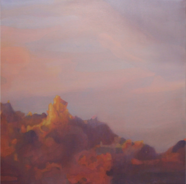 Michelle Gilbert, From above below, 2018, Oil on linen, 61.5 x 61.5cm