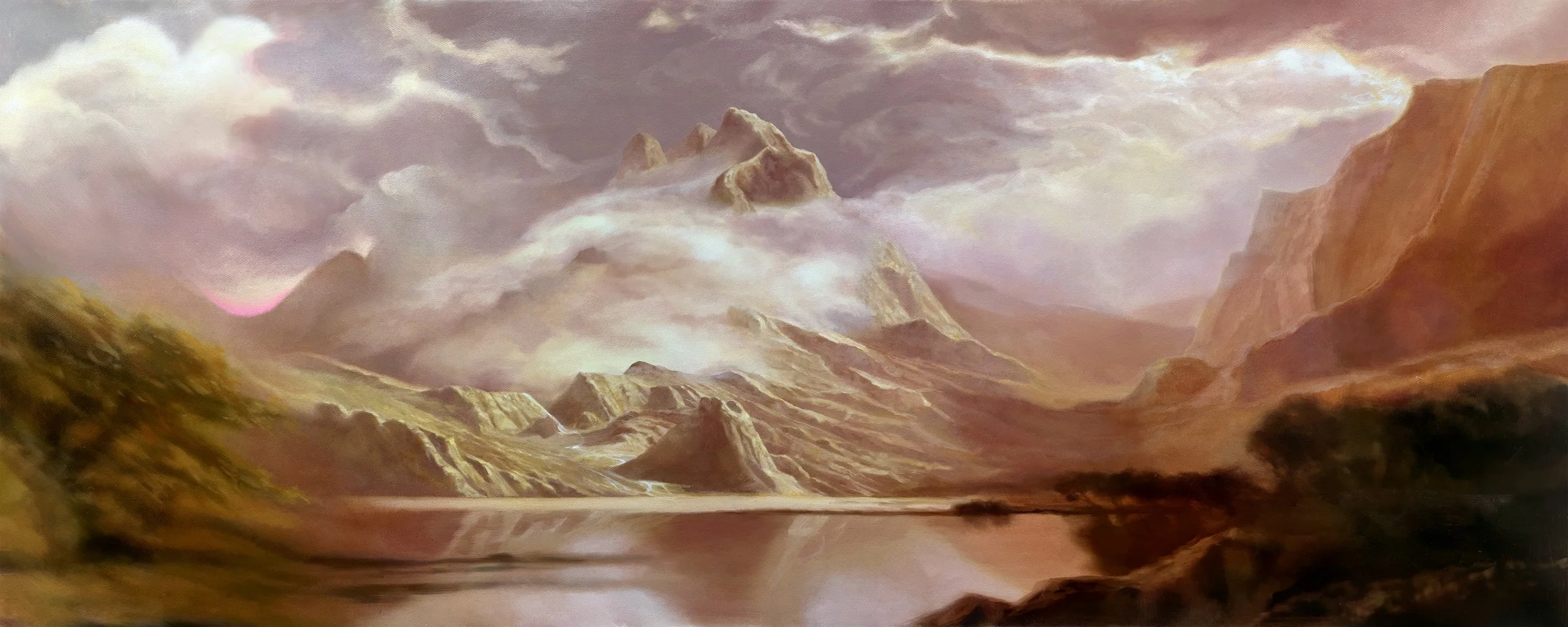 Saffron Newey, Wade in the Shine of the Ever (after Bierstadt), 2025