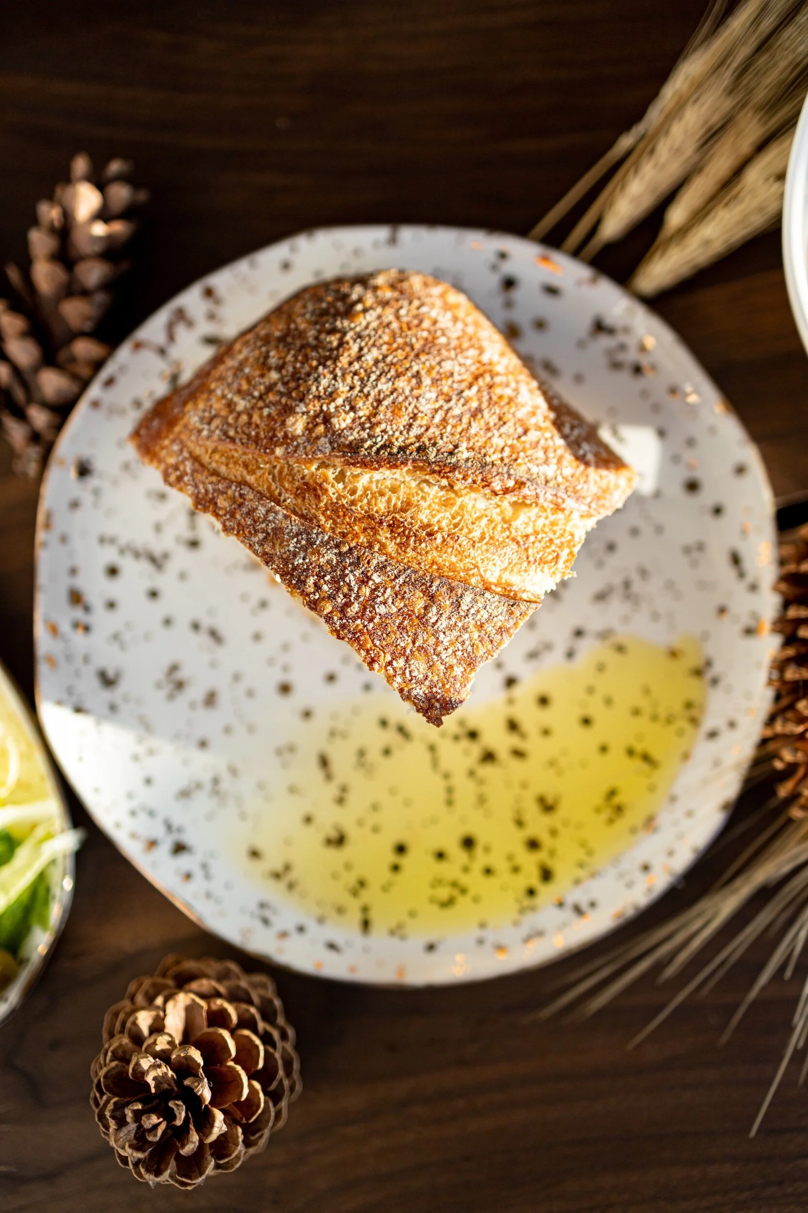 Artisan bread and oil 