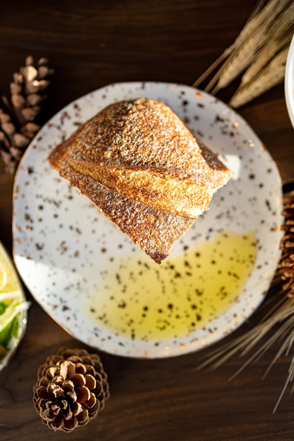 Artisan bread and oil 