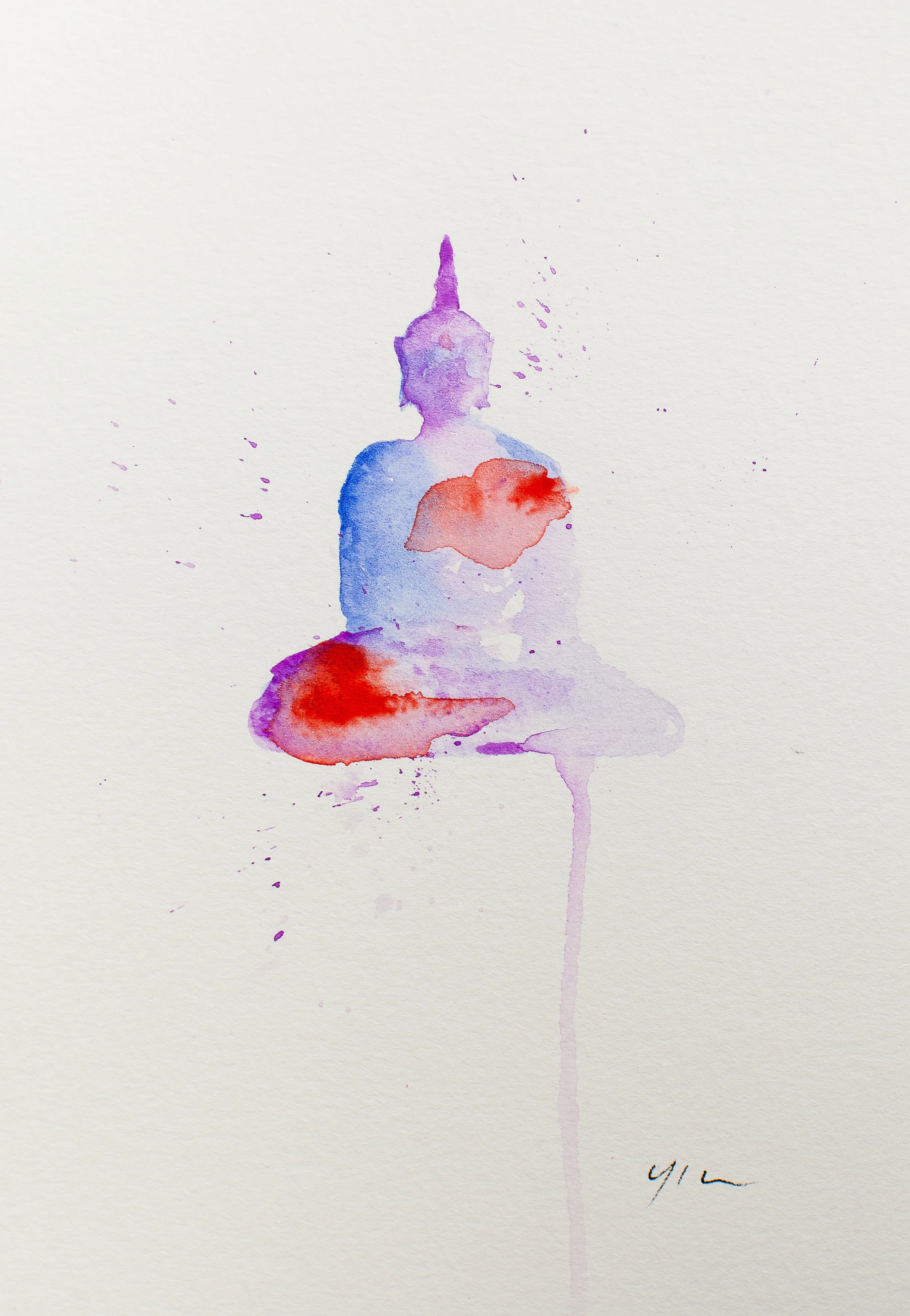 Watercolour Little Buddha Print