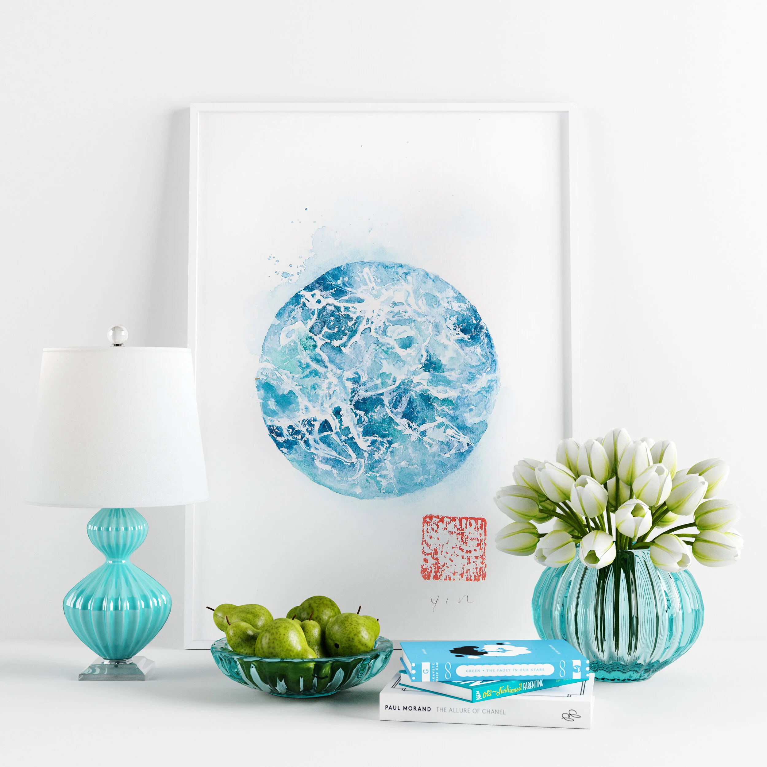 The world is my ocean, watercolour