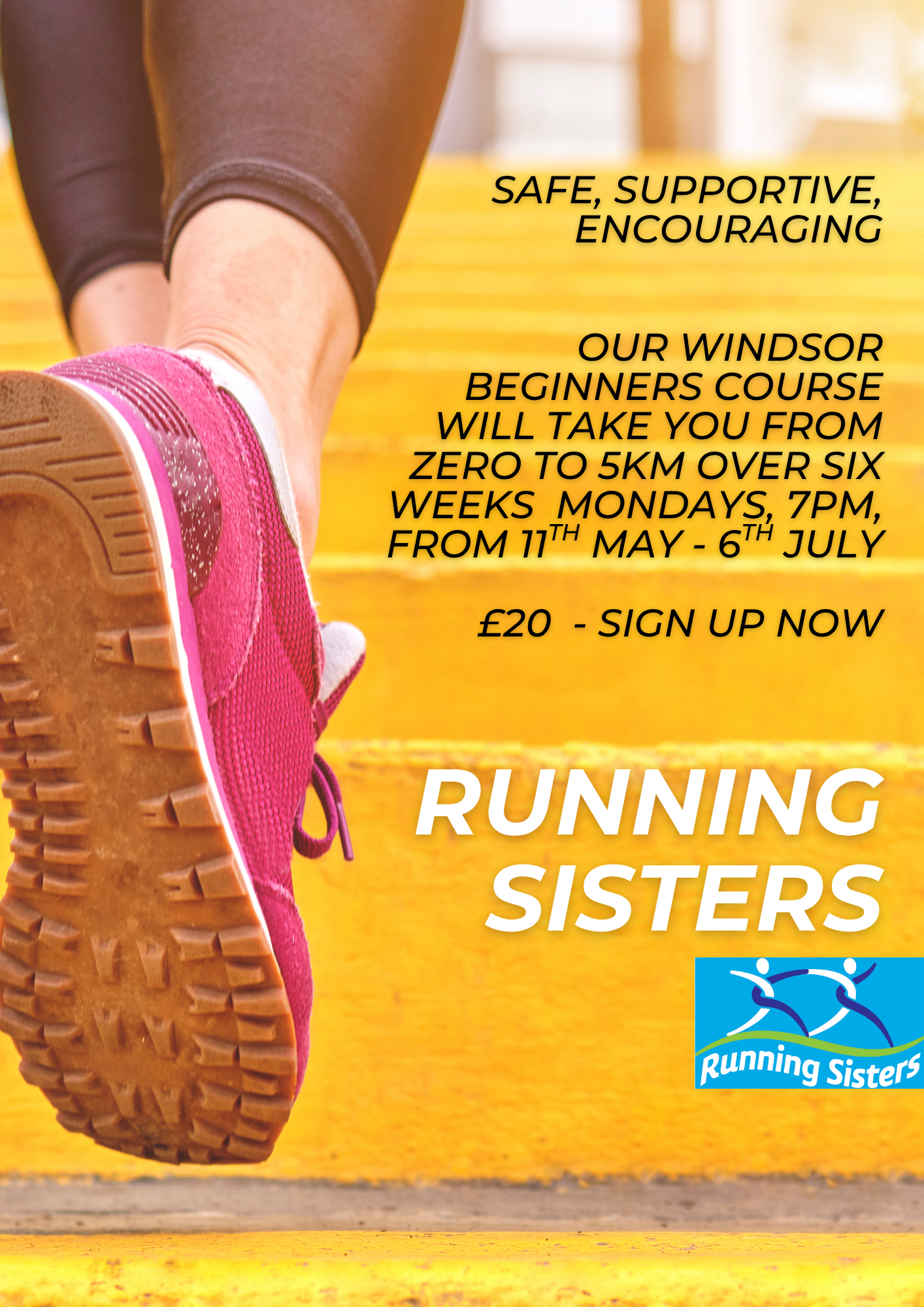 A ladies trainer and details about the Safe Supportive and encouraging beginners couse from 11th May