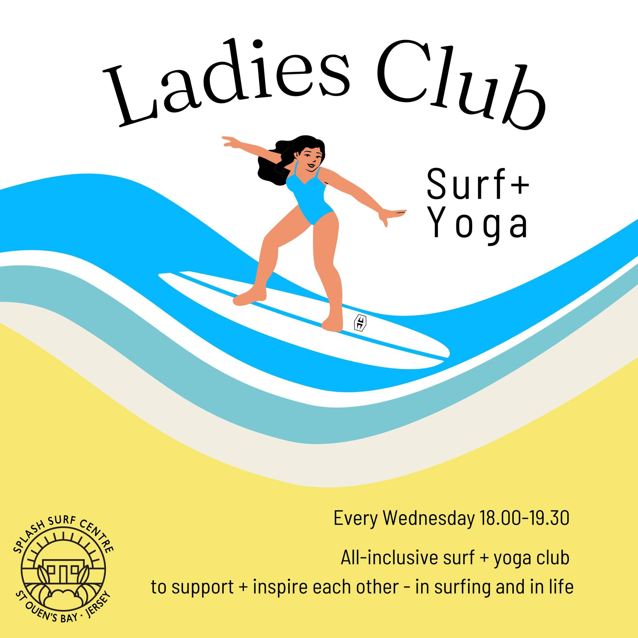 LADIES CLUB 🏄&zwj;♀️

Girls, gals, women - we heard your cries 🤙

MONTHLY PASS INCLUDES:
💦 Two surf lessons here at Jersey's original beach break
🧘🏽&zwj;♀️ Two yoga classes at the beautiful Frances le Sueur Centre 

With a super relaxed, support
