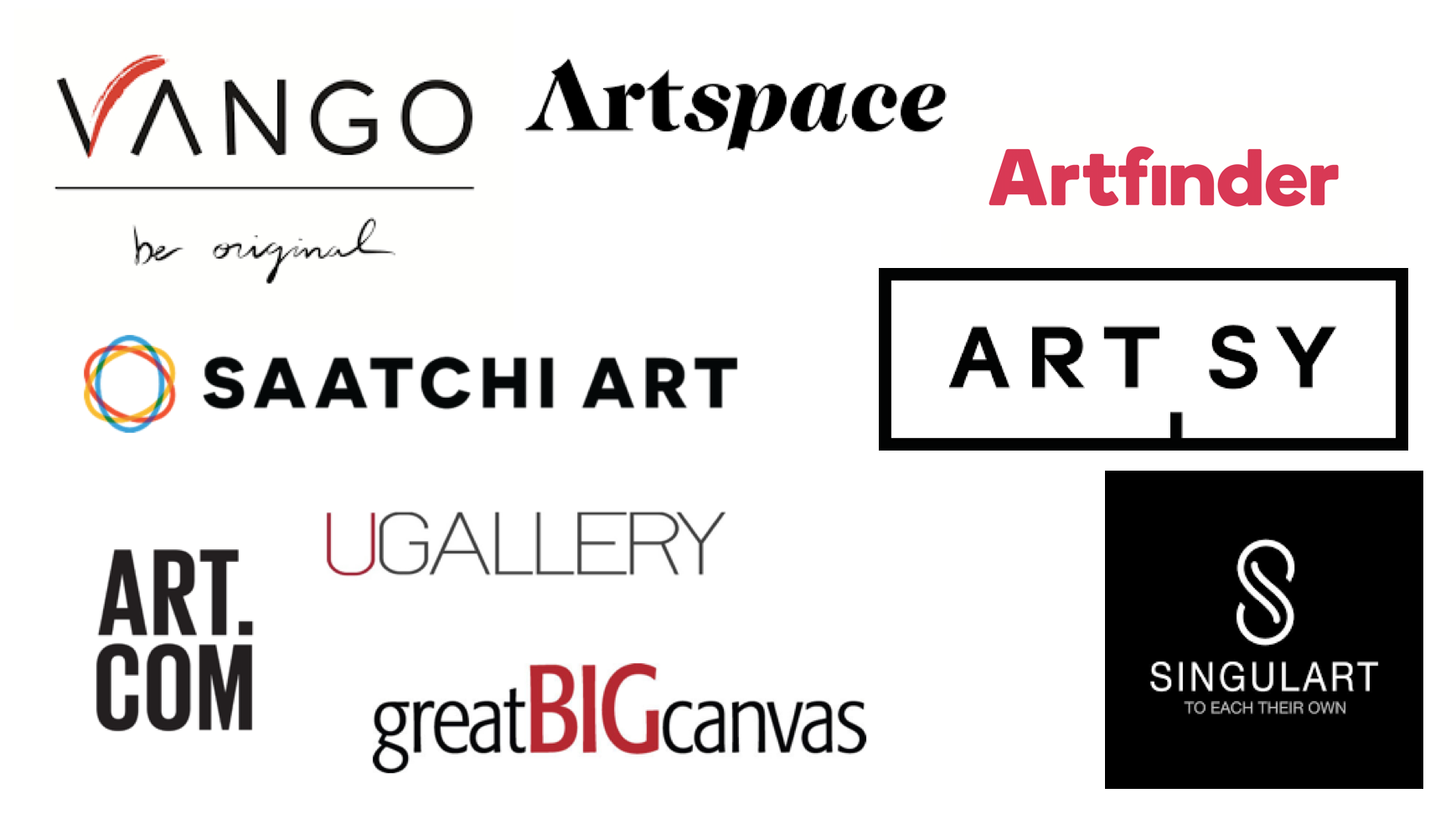 Some of the international online gallery players available to artists and art buyers