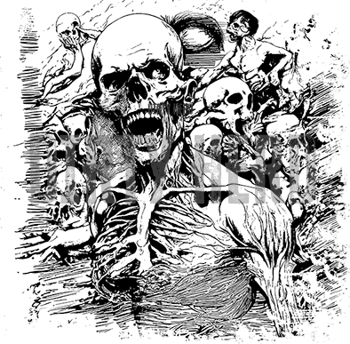 Artwork download for T-shirts - Screaming Sketchy Skeleton