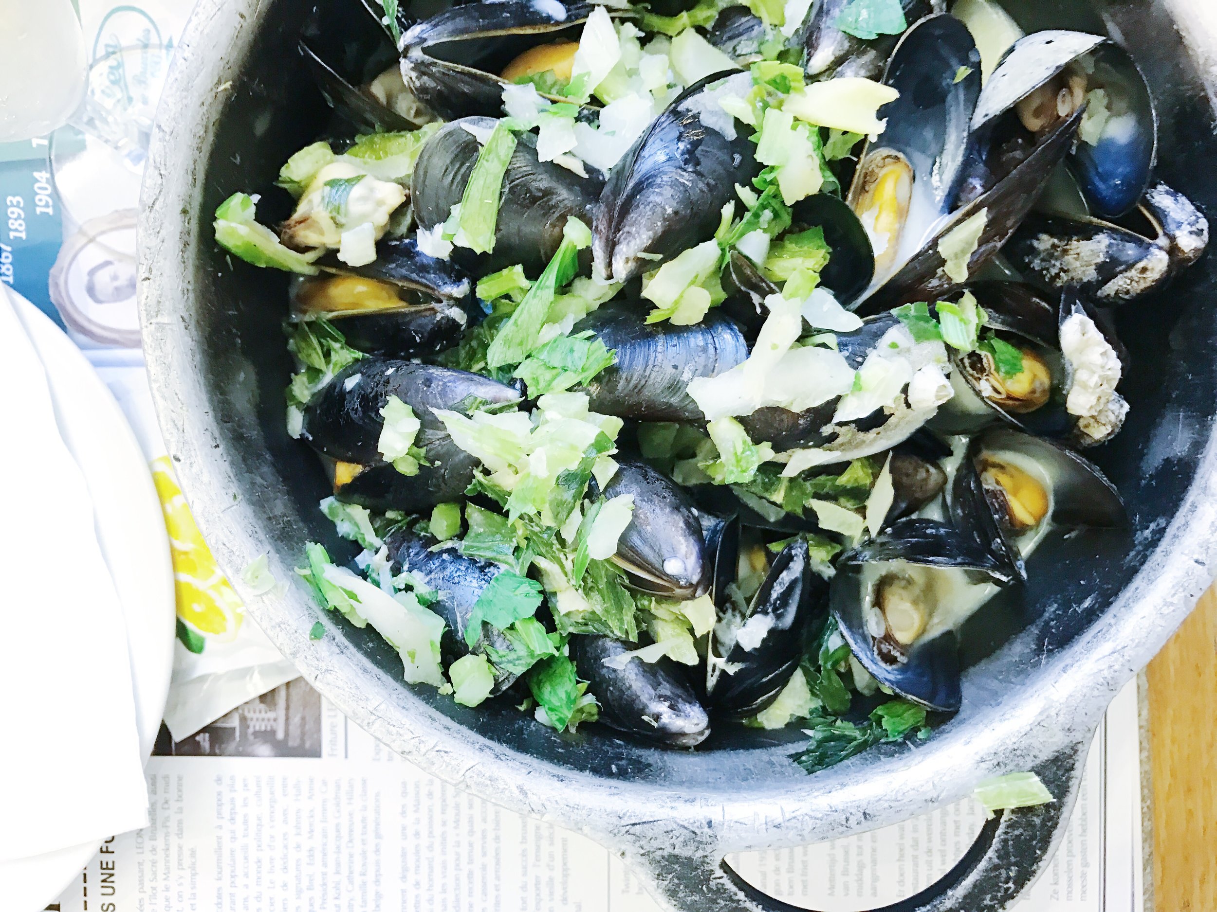 Mussels à la crème.