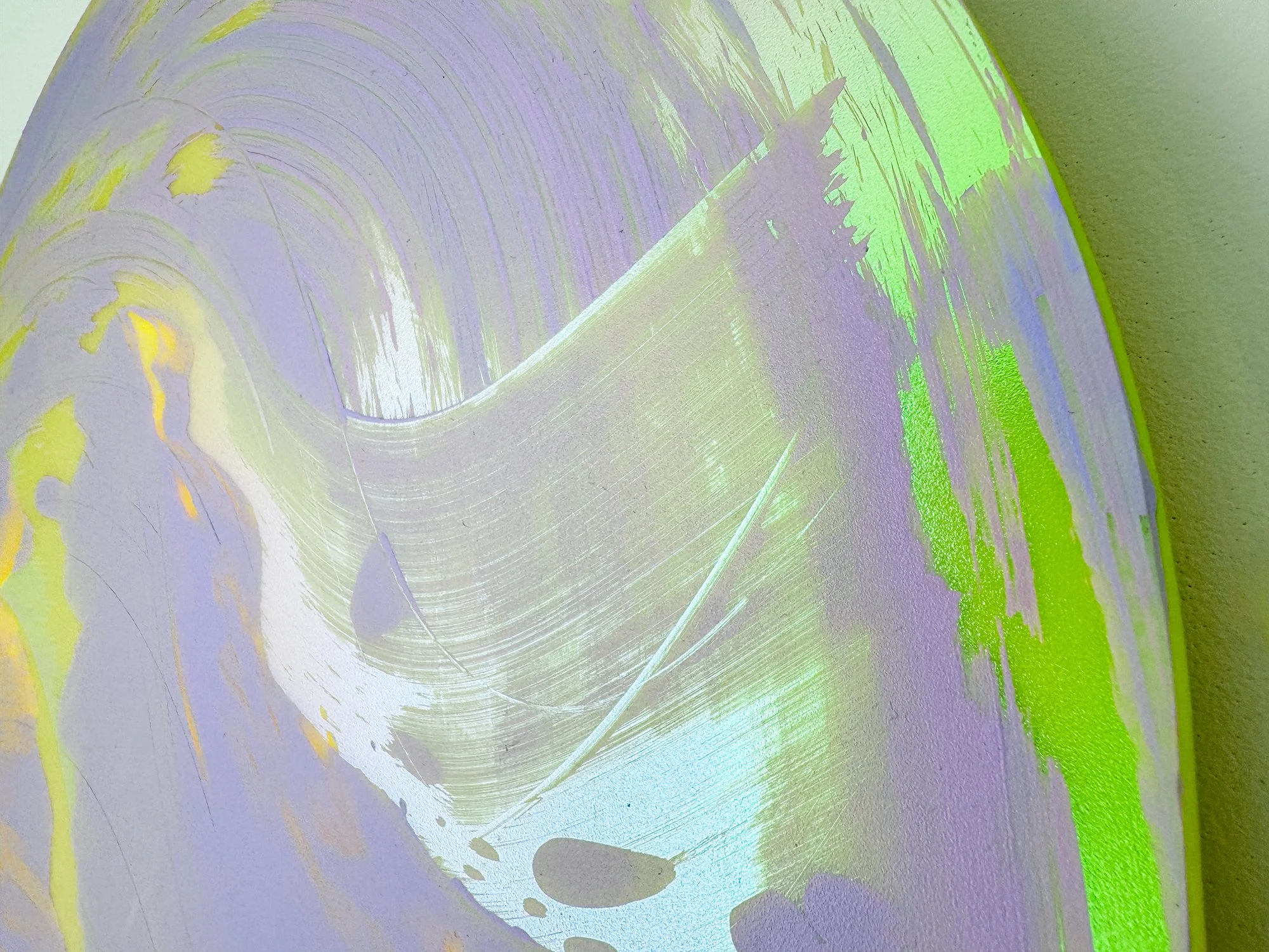 Detail of Arch III showing the surface of the work, where layers of colour build up gently within the boundaries of the arch.