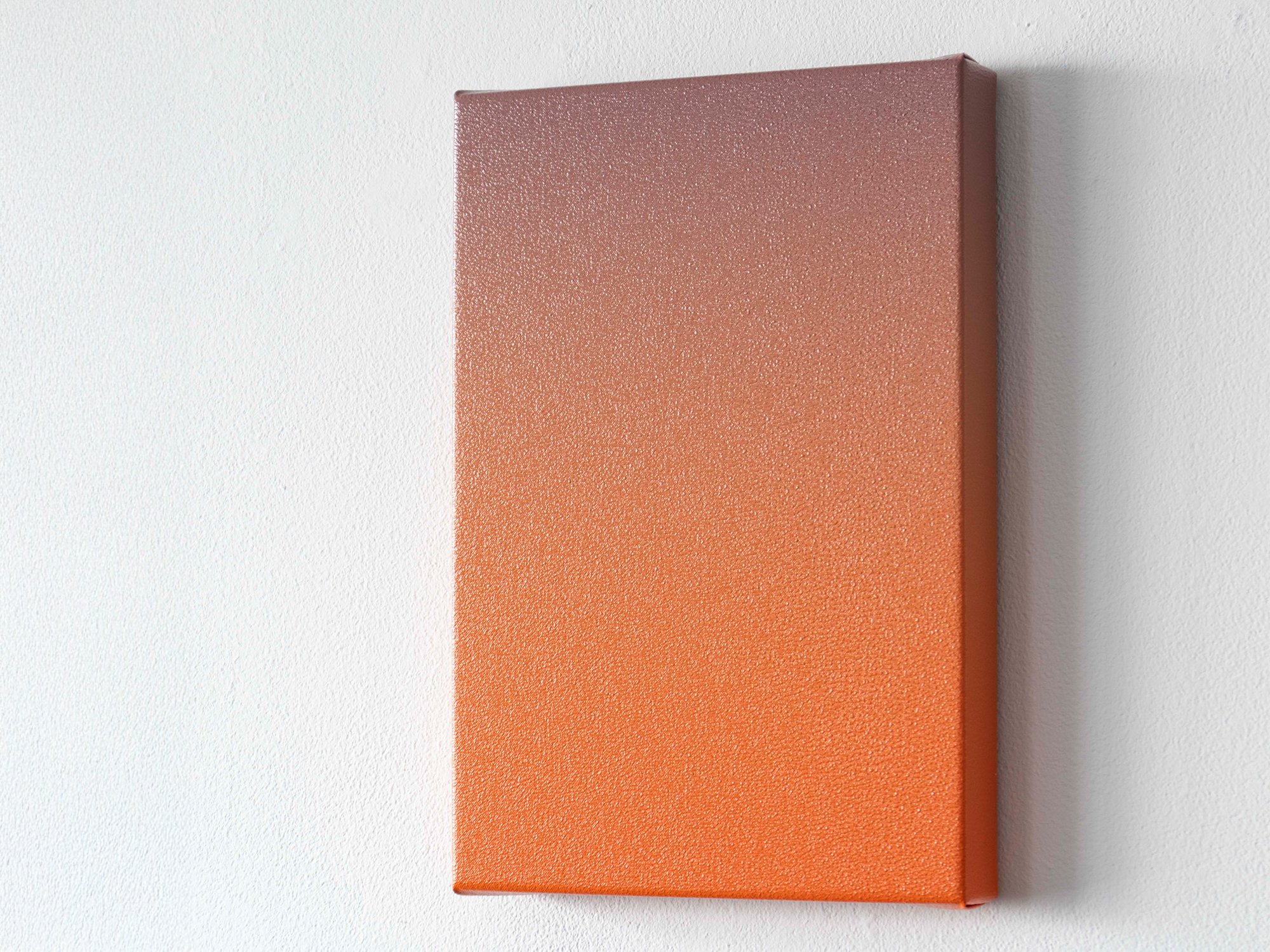 Second side view of the small orange-to-mauve gradient painting by Donald Schenkel.