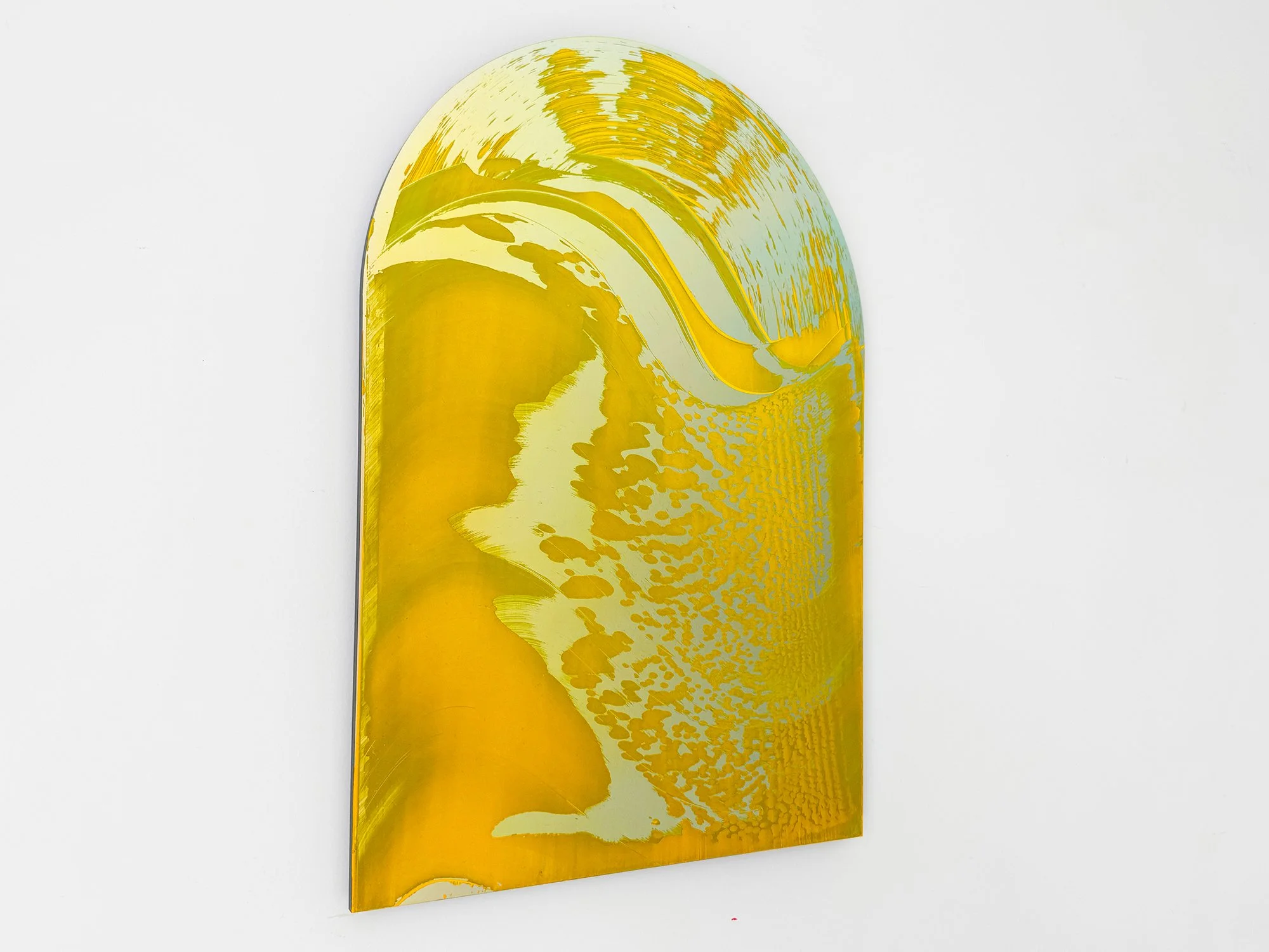 Side view of Arch II revealing the thickness of the panel and the clean transition between surface and edge.