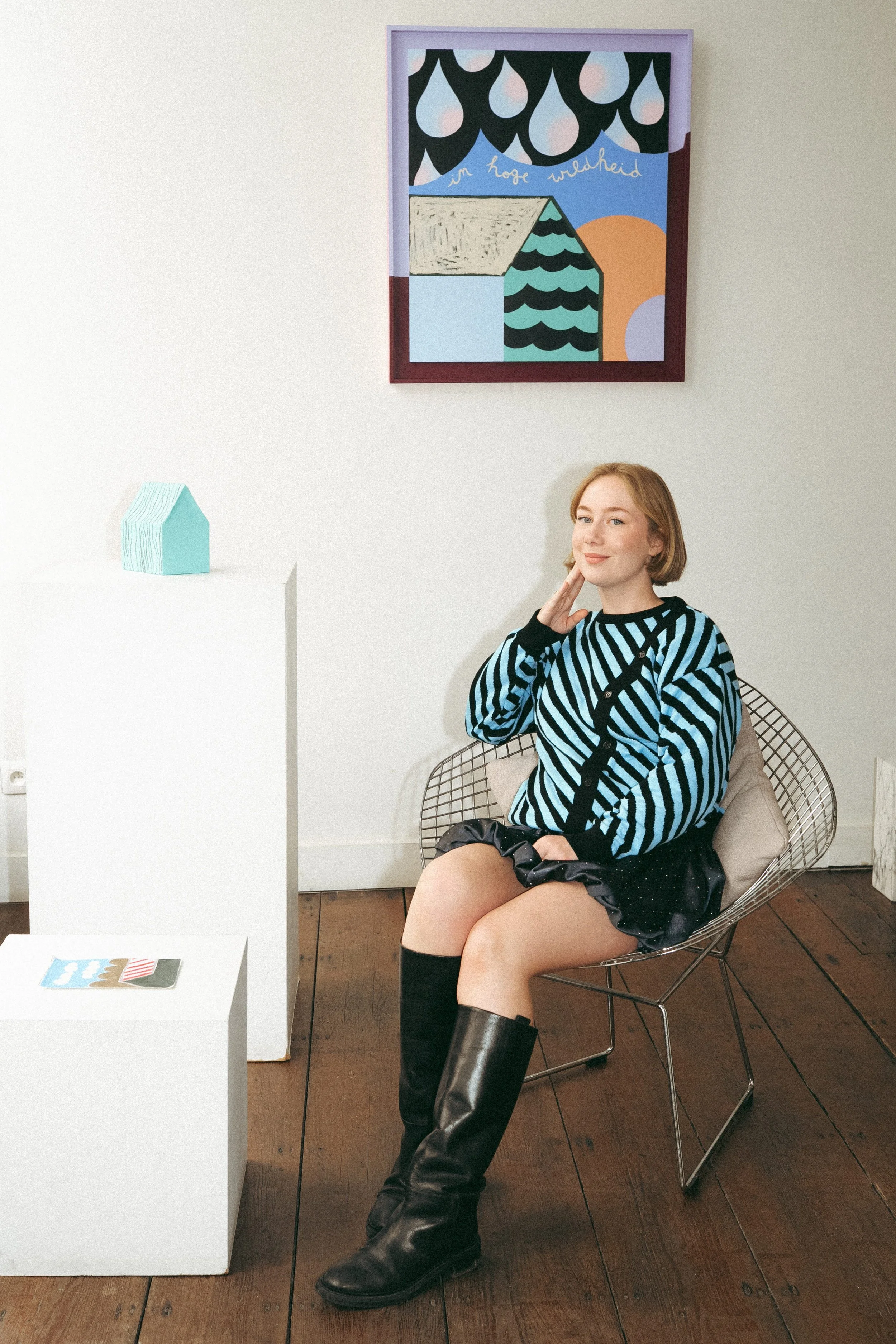 Belgian artist Emma Veulemans in her studio in Neerlinter
